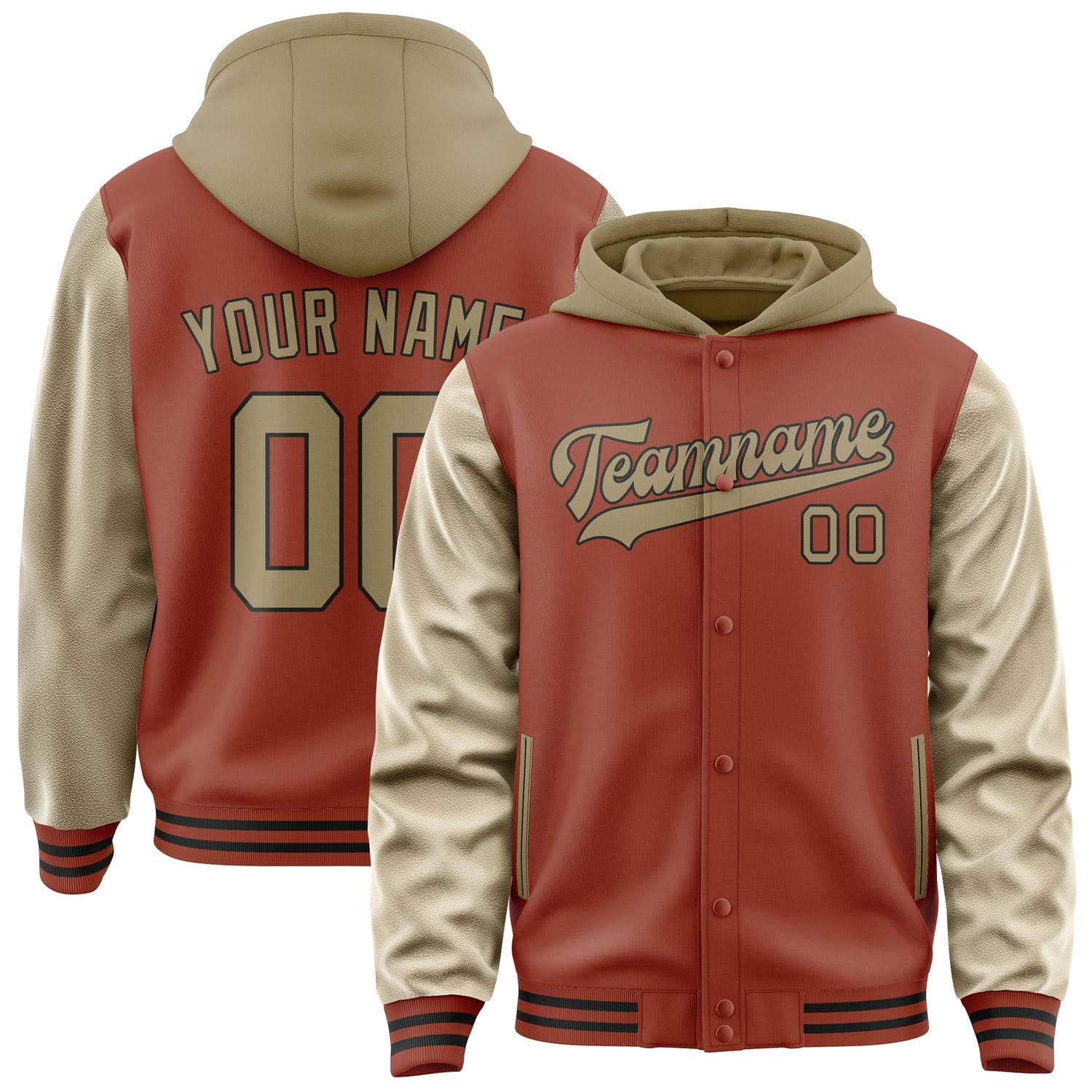 Maßgeschneidertes Korallenrot Hellkhaki Jacke JA161625161717252517
