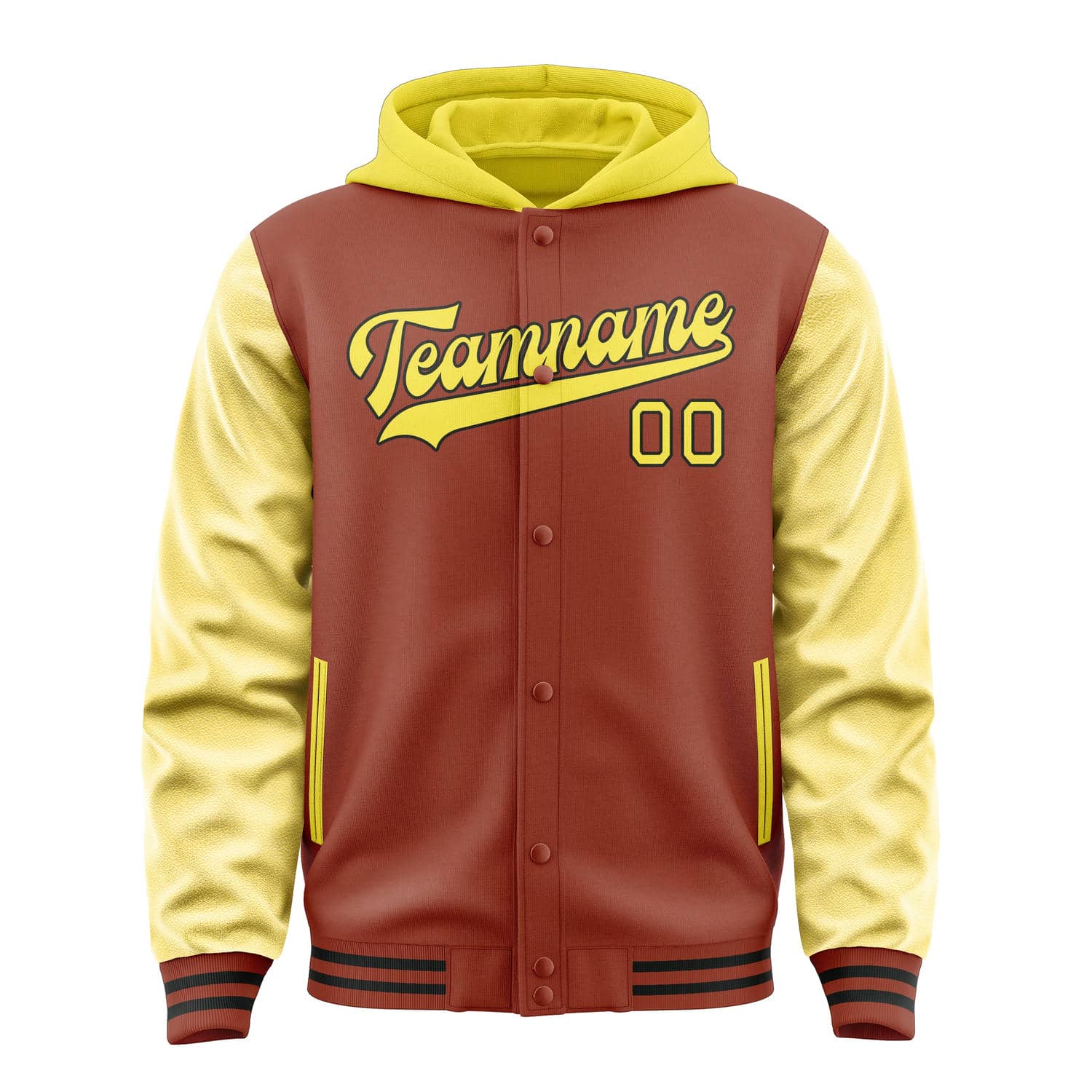 Maßgeschneidertes Korallenrot Blassgelb Jacke