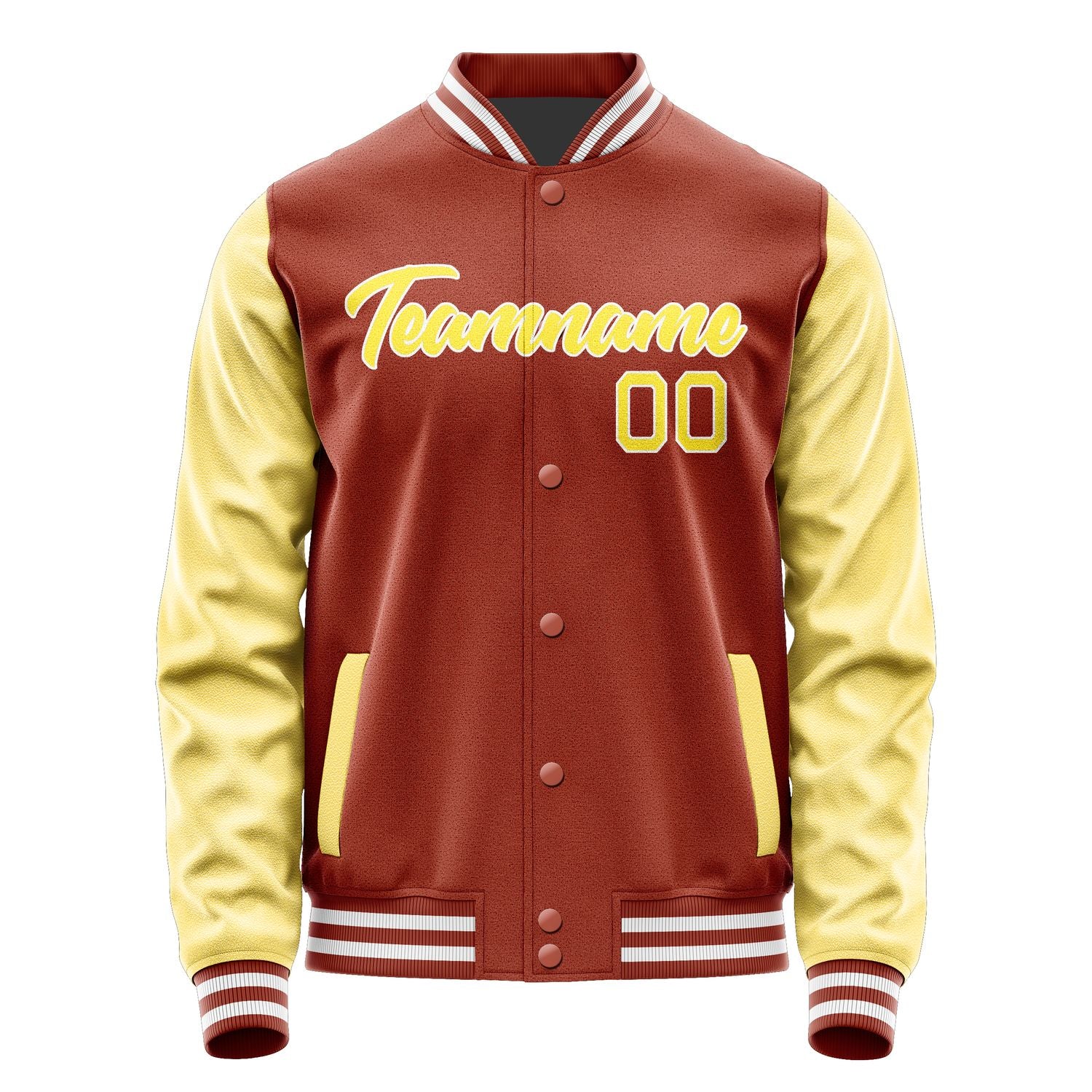 Maßgeschneidertes Korallenrot Blassgelb Jacke JA1616261618B21826