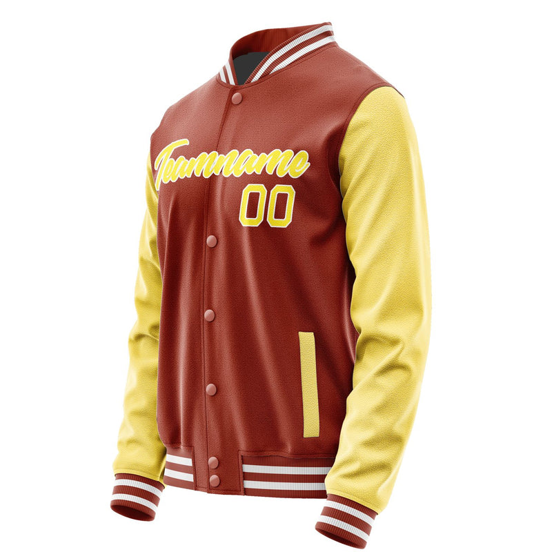 Maßgeschneidertes Korallenrot Blassgelb Jacke JA1616261618B21826
