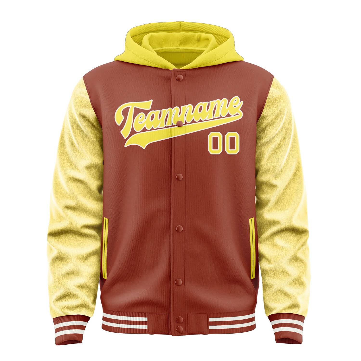 Maßgeschneidertes Korallenrot Blassgelb Jacke