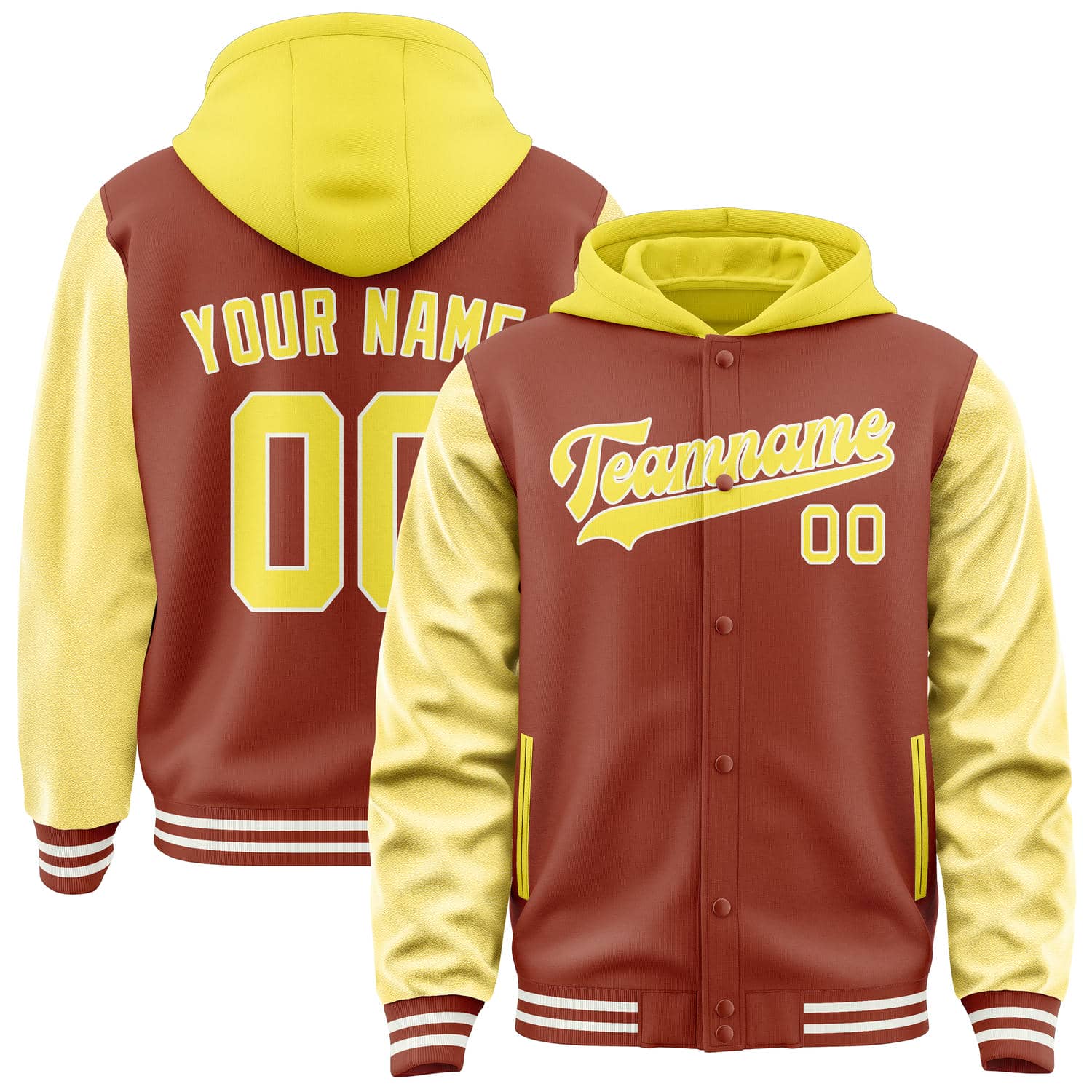 Maßgeschneidertes Korallenrot Blassgelb Jacke JA161626161818262618