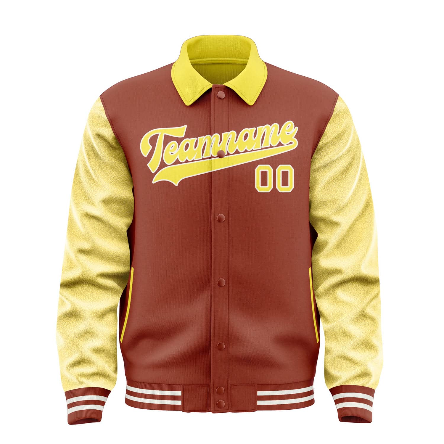 Maßgeschneidertes Korallenrot Blassgelb Jacke