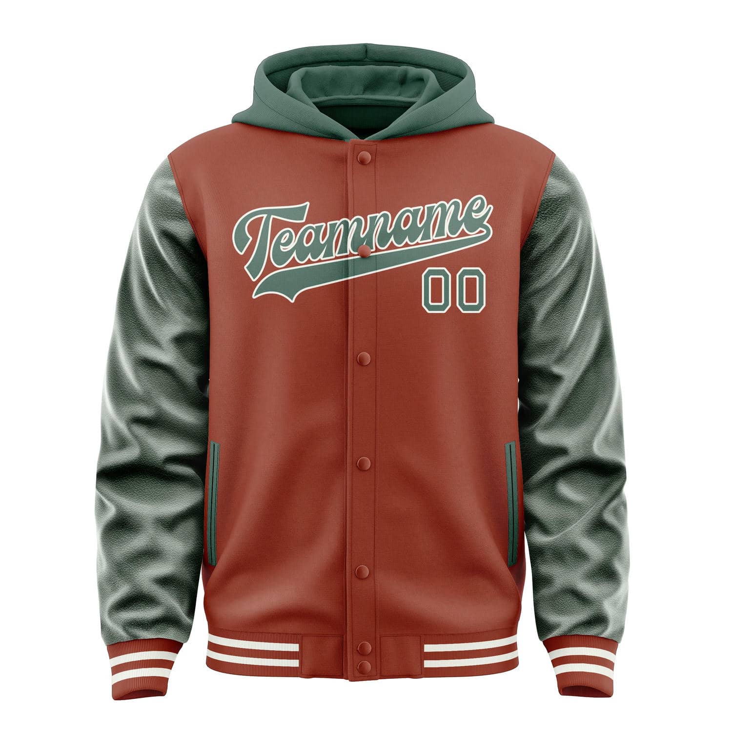 Maßgeschneidertes Korallenrot Blaugrün Jacke
