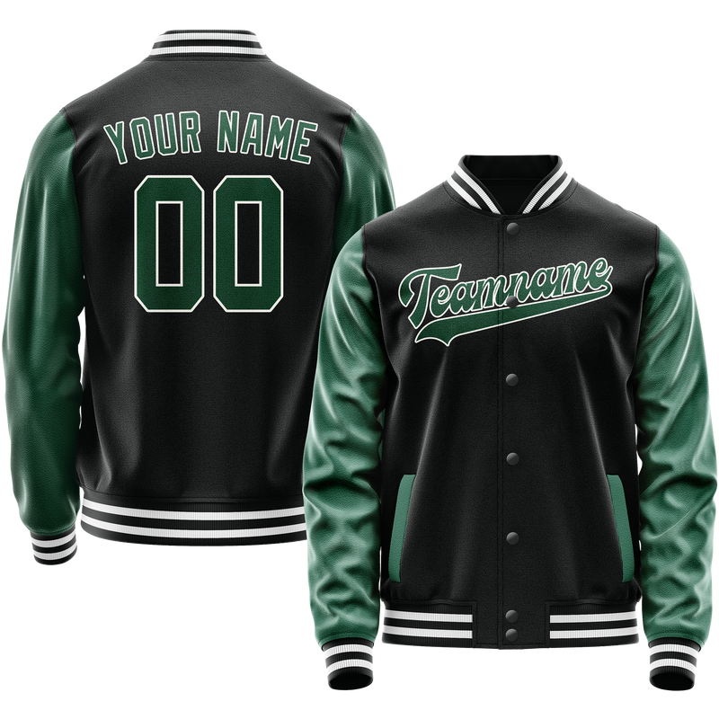 Maßgeschneidertes Schwarz Kelly Grün Collegejacke JA02240617XF013