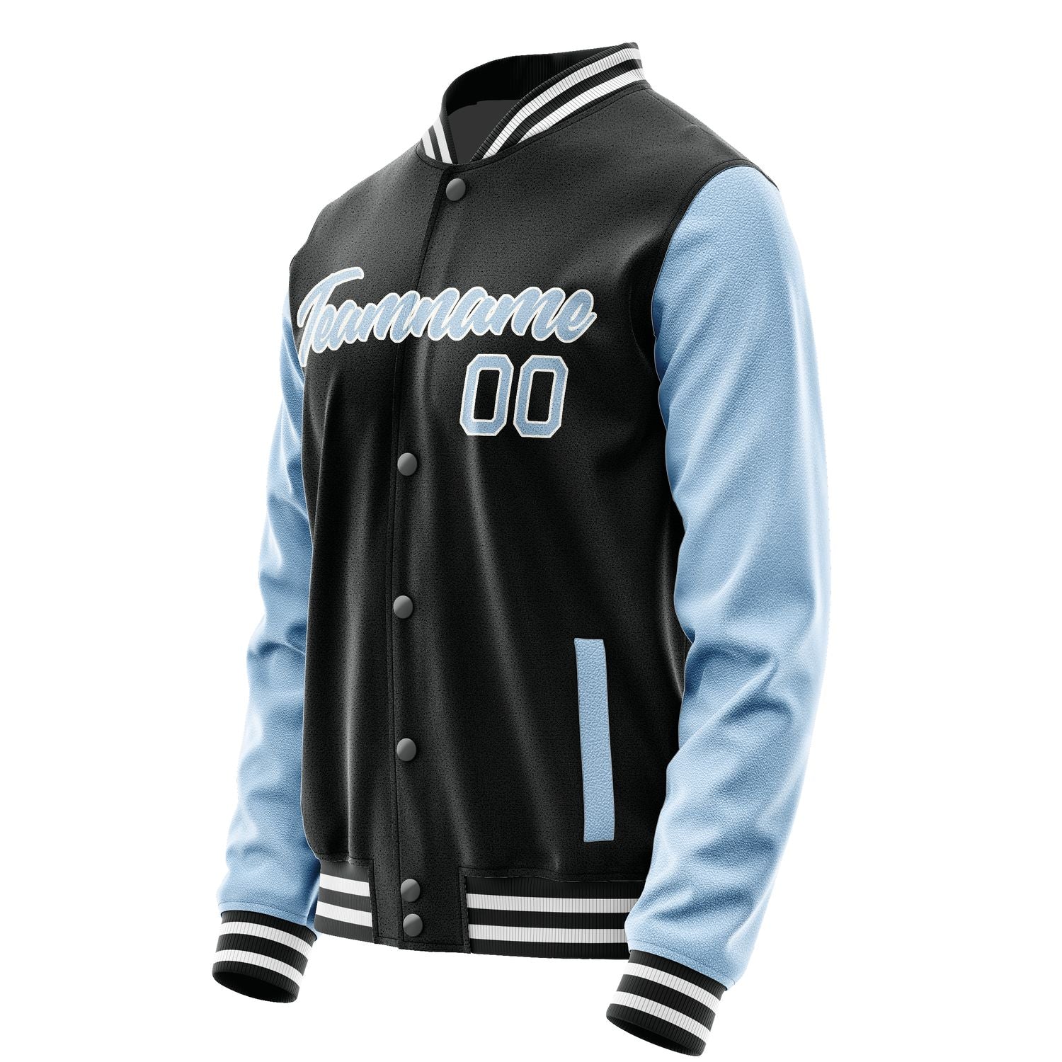 Maßgeschneidertes Schwarz Hellblau Jacke Ja1717081718B21808