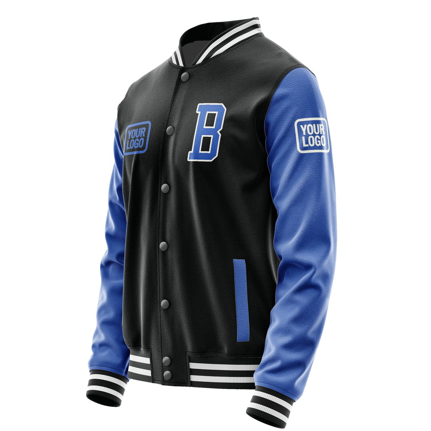 Maßgeschneidertes Schwarz Himmelblau Jacke JA171709171818090918