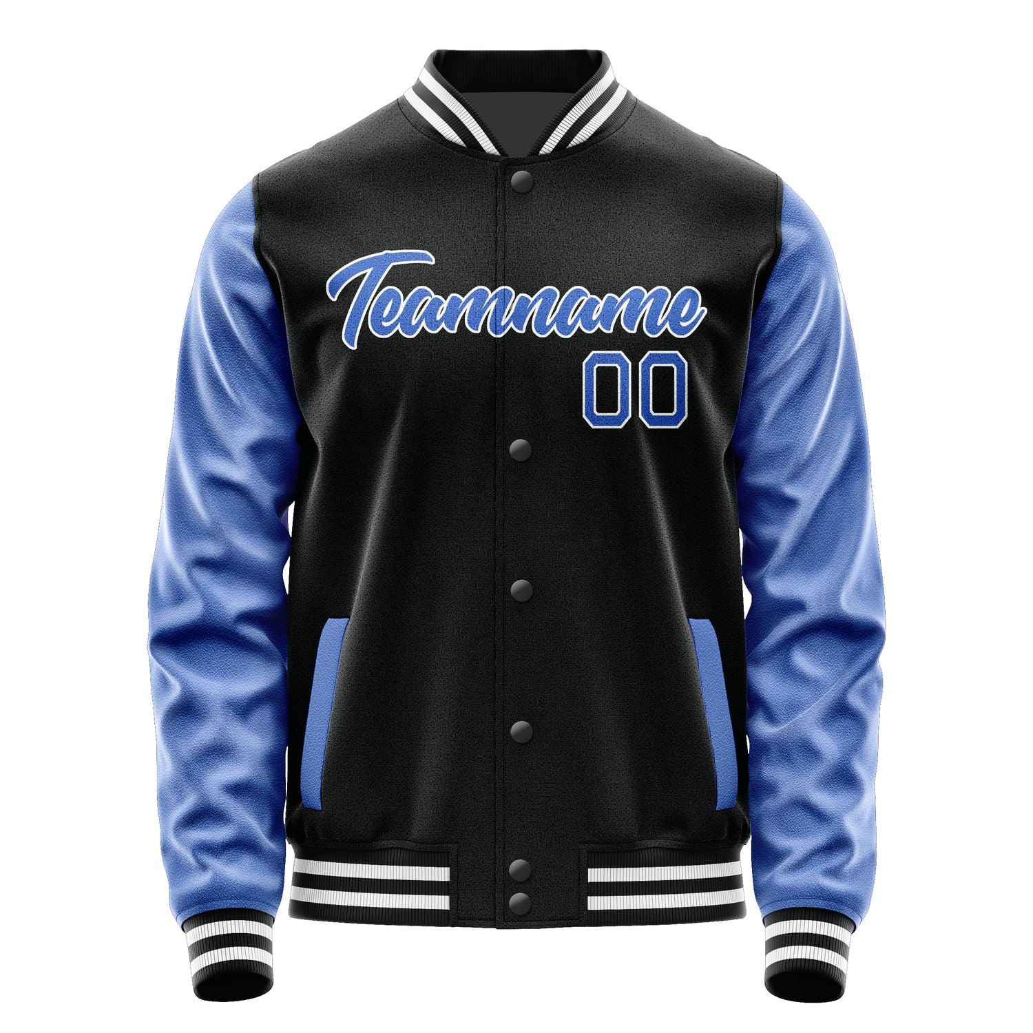 Maßgeschneidertes Schwarz Himmelblau Jacke Ja1717091718B21809