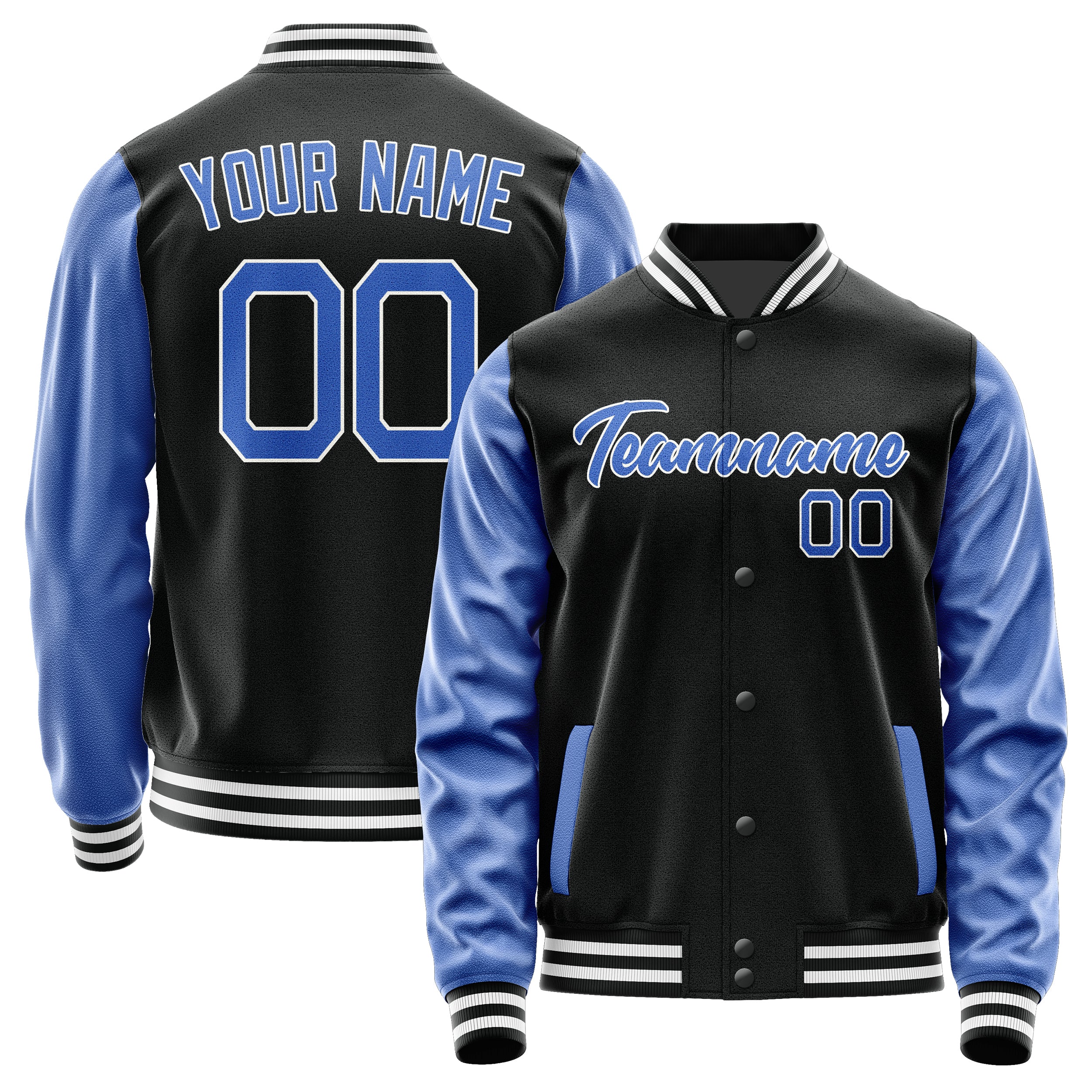Maßgeschneidertes Schwarz Himmelblau Jacke Ja1717091718B21809