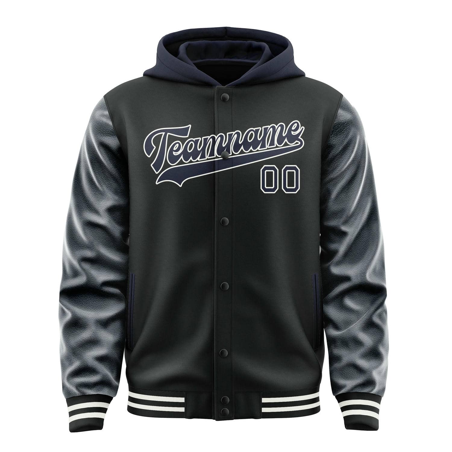 Maßgeschneidertes Schwarz Stahlblau Jacke