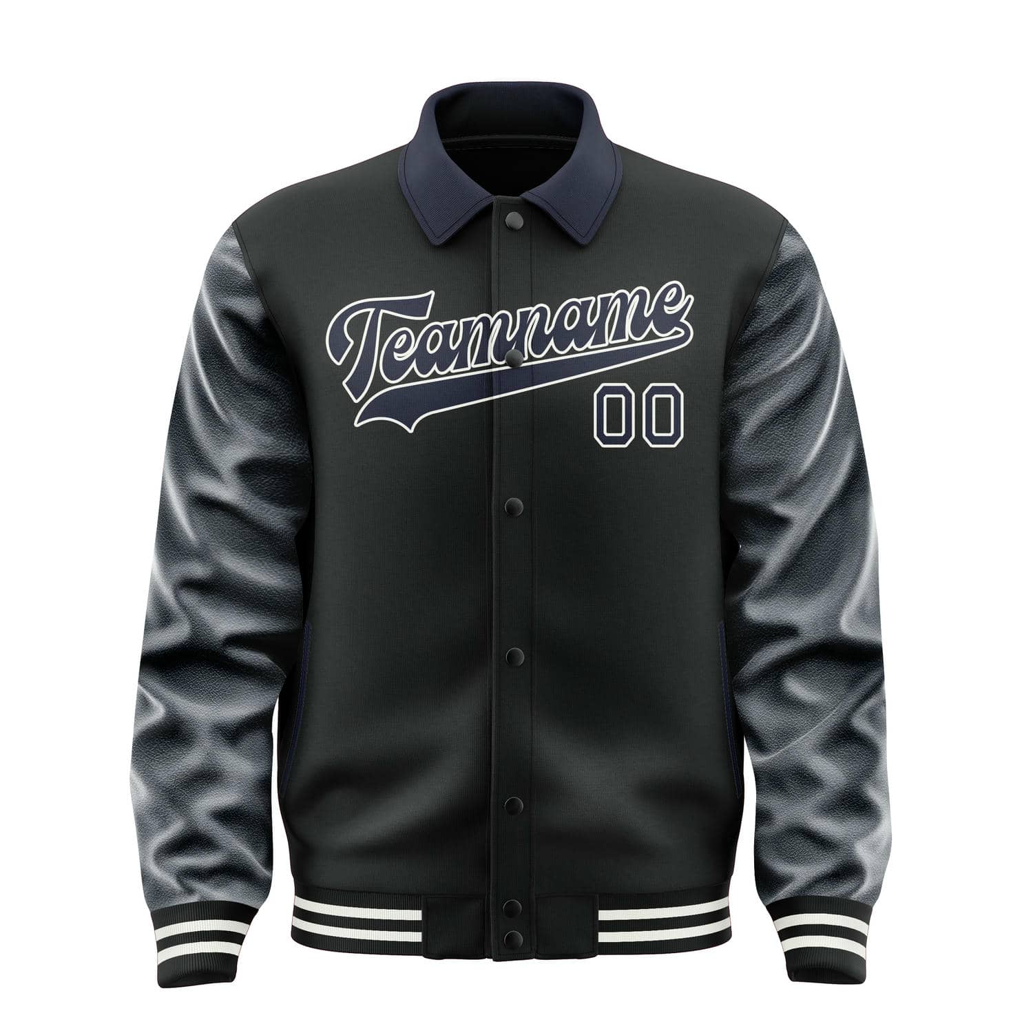 Maßgeschneidertes Schwarz Stahlblau Jacke