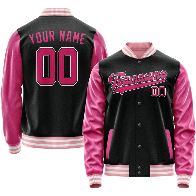 Maßgeschneidertes Schwarz Rosa Collegejacke JA02240617XF023