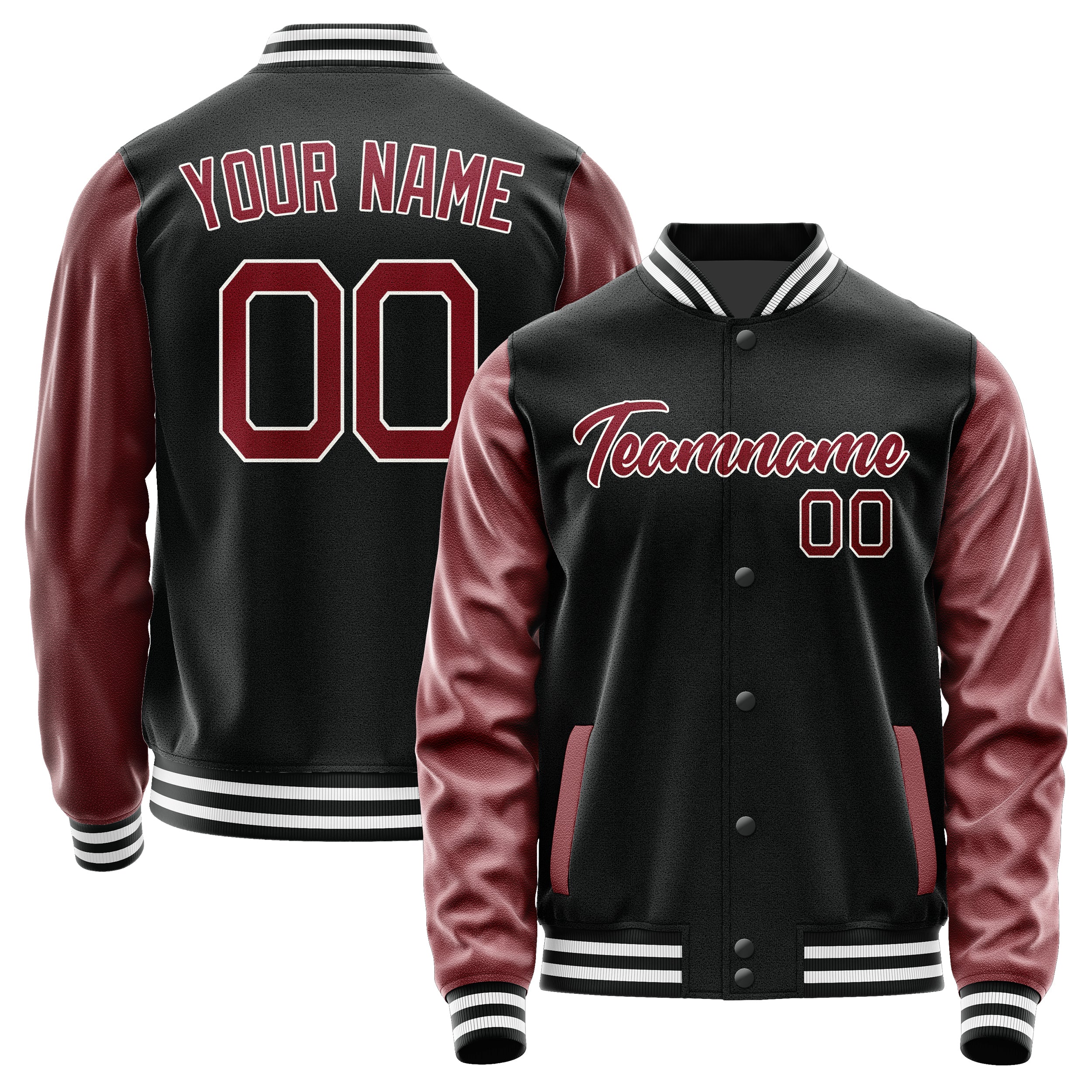Maßgeschneidertes Schwarz Karmesinrot Jacke Ja1717151718B21815