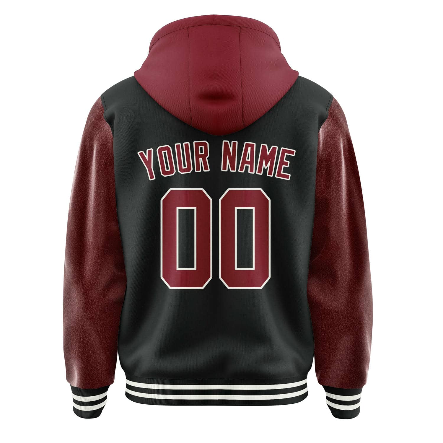 Maßgeschneidertes Schwarz Karmesinrot Jacke