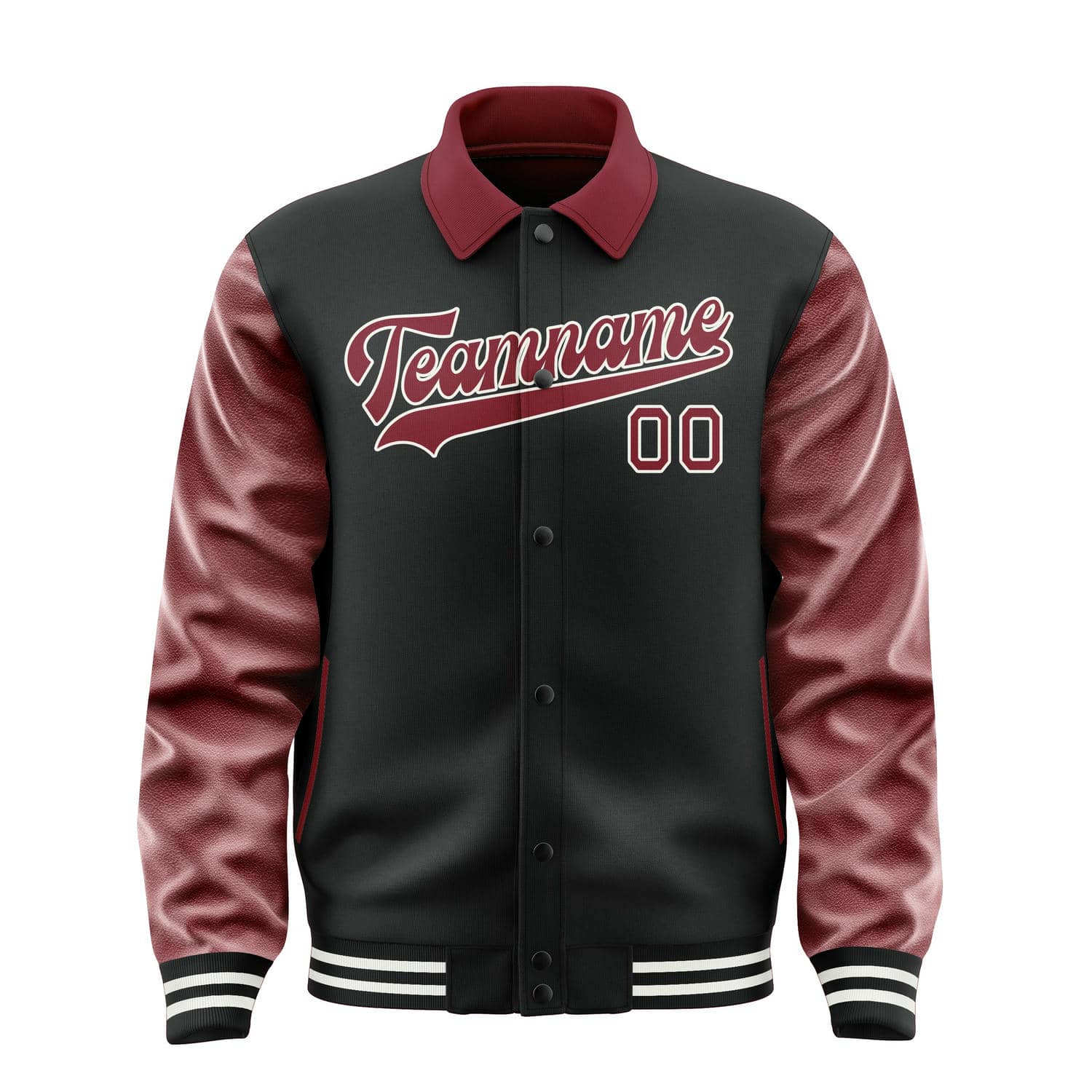 Maßgeschneidertes Schwarz Karmesinrot Jacke