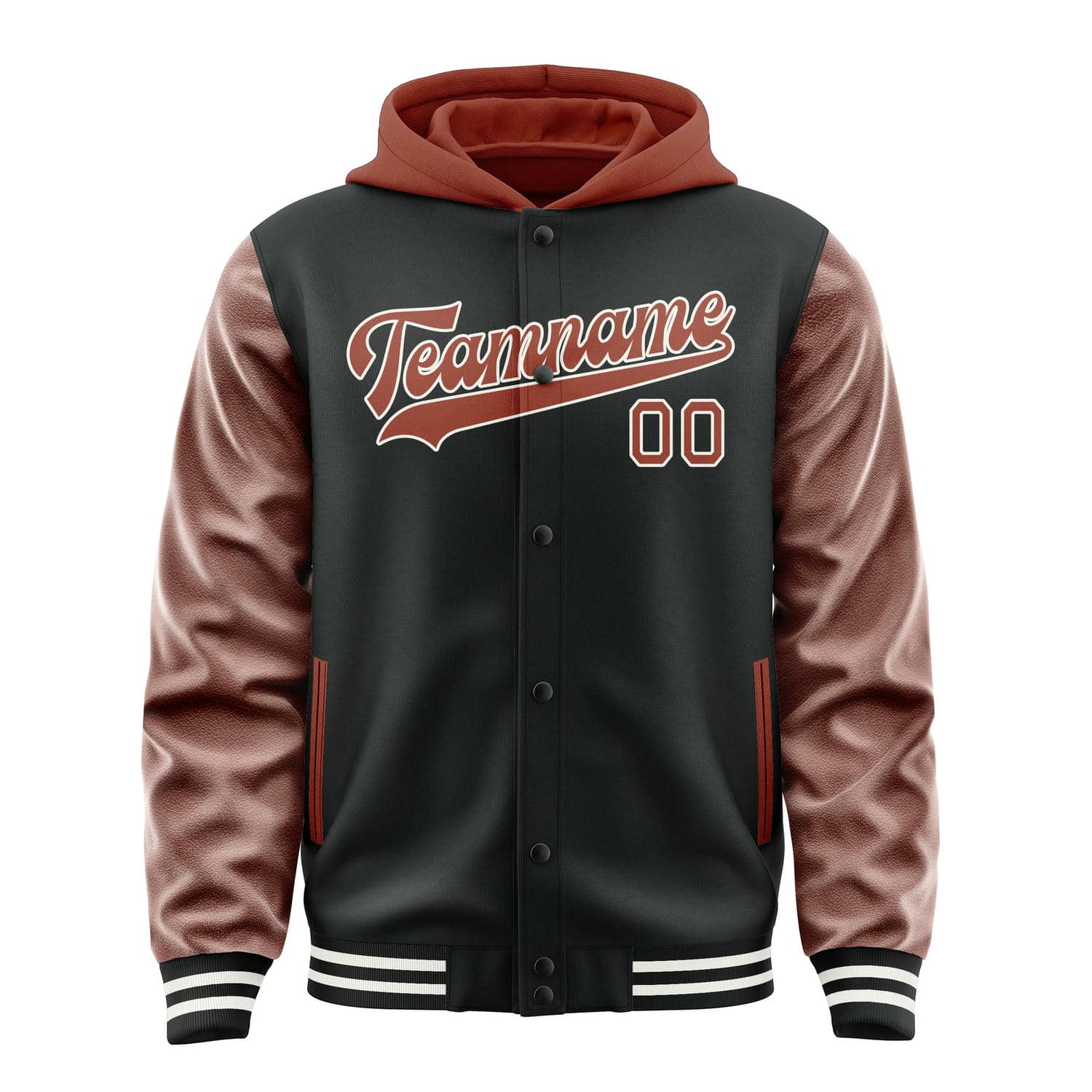 Maßgeschneidertes Schwarz Korallenrot Jacke