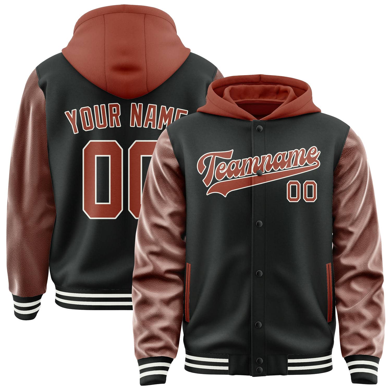 Maßgeschneidertes Schwarz Korallenrot Jacke JA171716171818161618