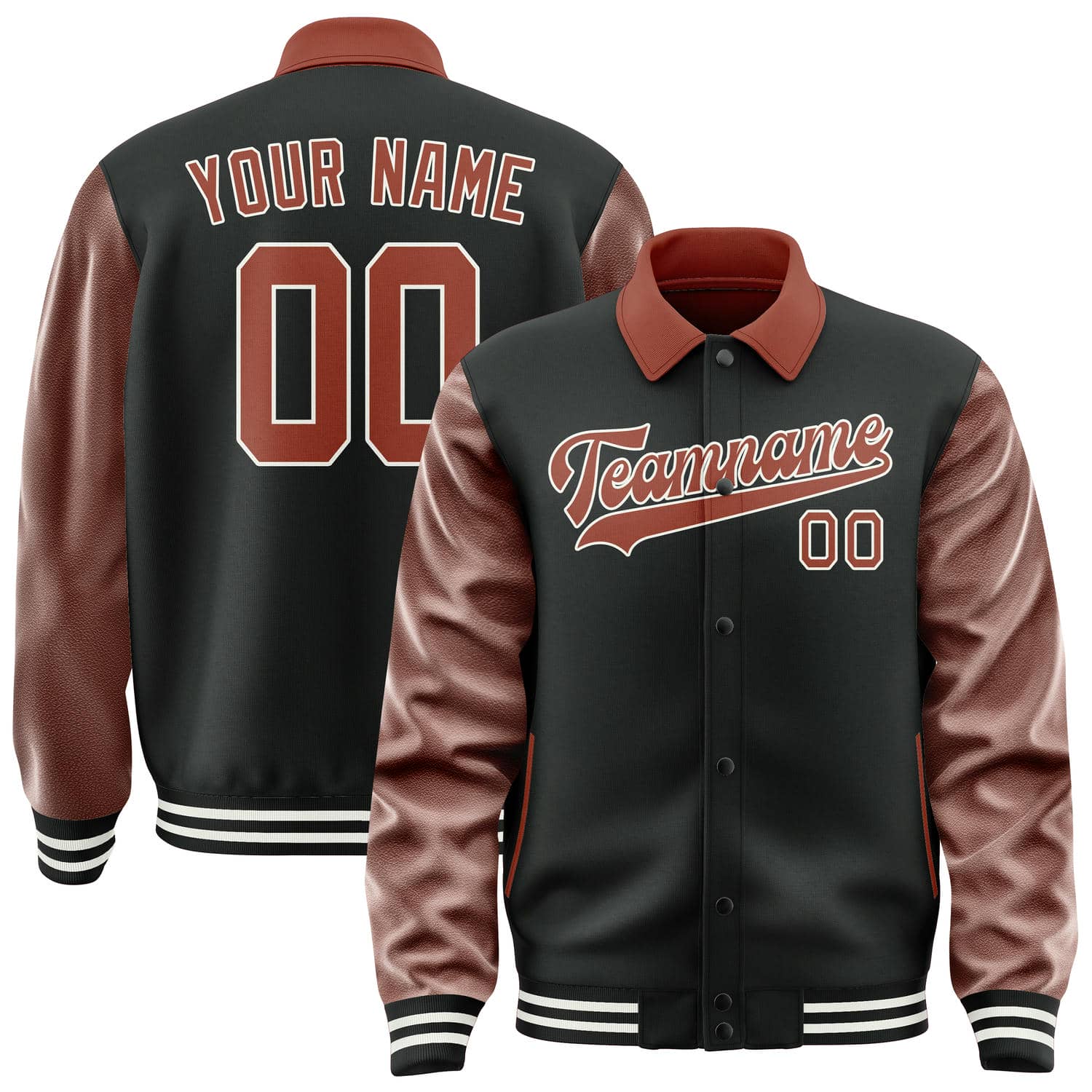 Maßgeschneidertes Schwarz Korallenrot Jacke JA171716171818161618