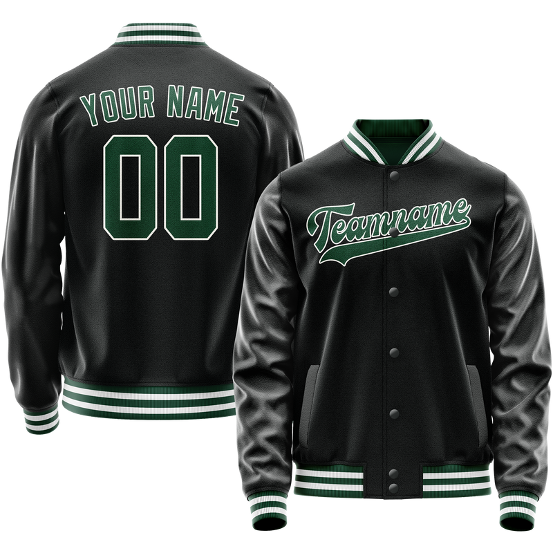Maßgeschneidertes Schwarz Kelly Grün Collegejacke JA02240617XF017