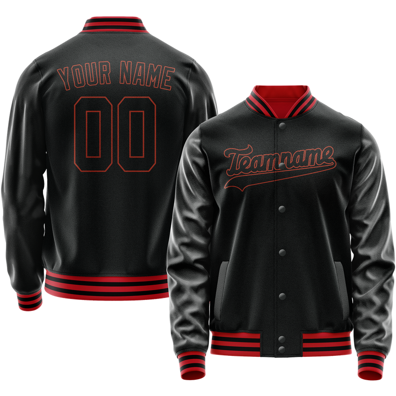 Maßgeschneidertes Schwarz Orange Collegejacke JA02240617XF018
