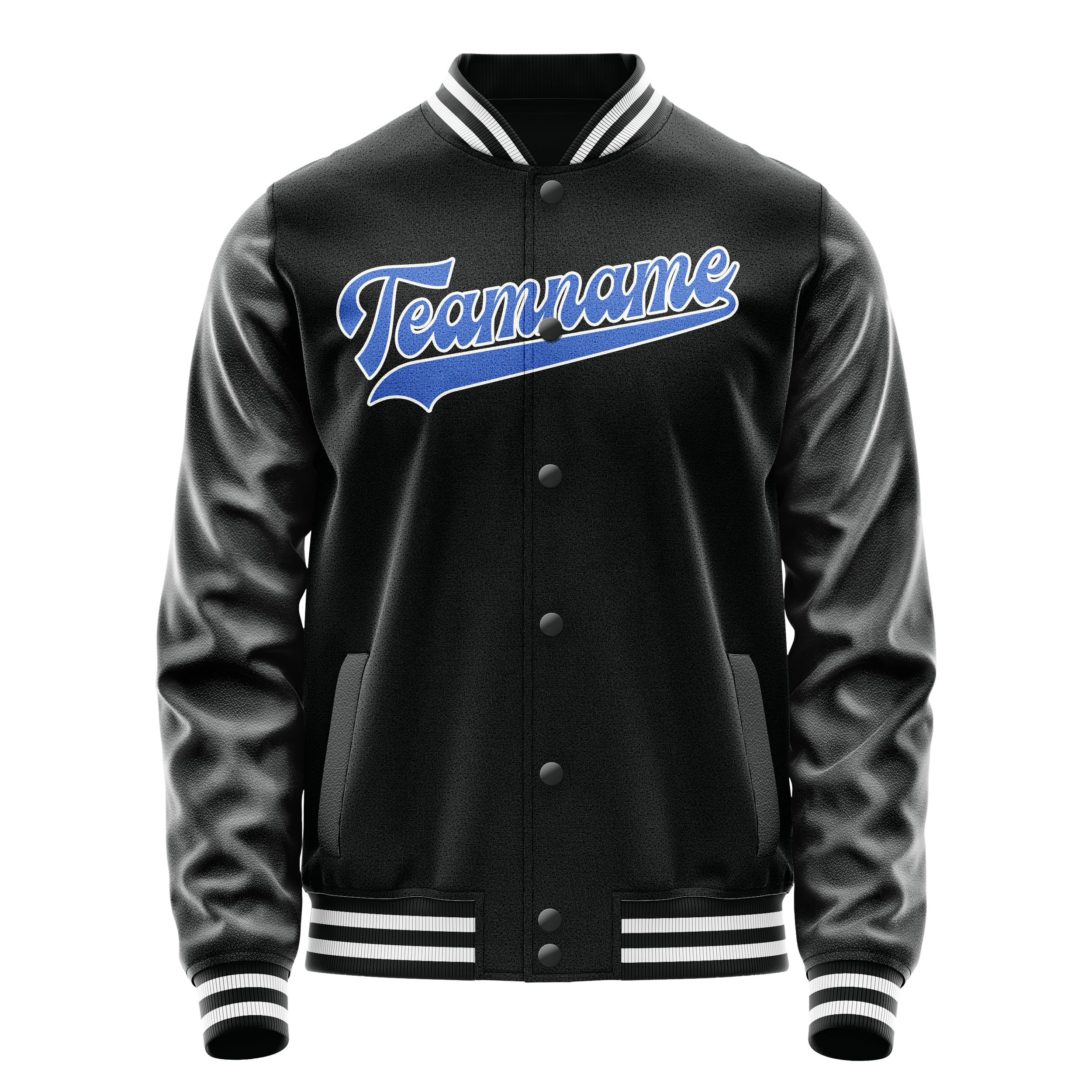 Maßgeschneidertes Schwarz Hellblau Jacke