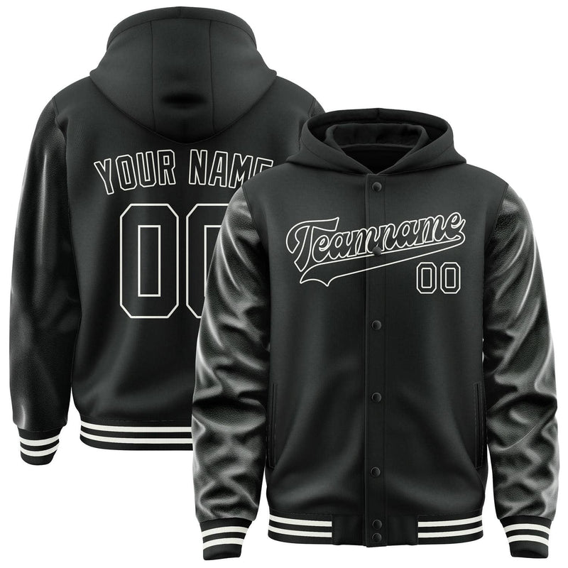 Maßgeschneidertes Schwarz Weiß Collegejacke JA02240617XF029