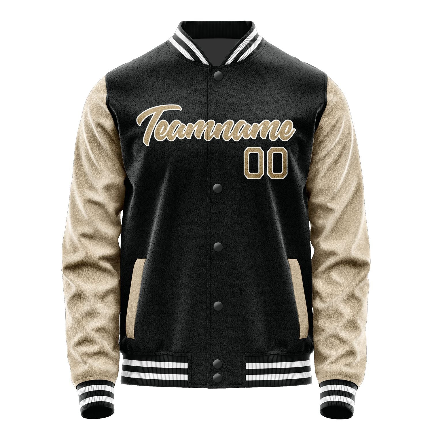 Maßgeschneidertes Schwarz Hellkhaki Jacke Ja1717251718B21825