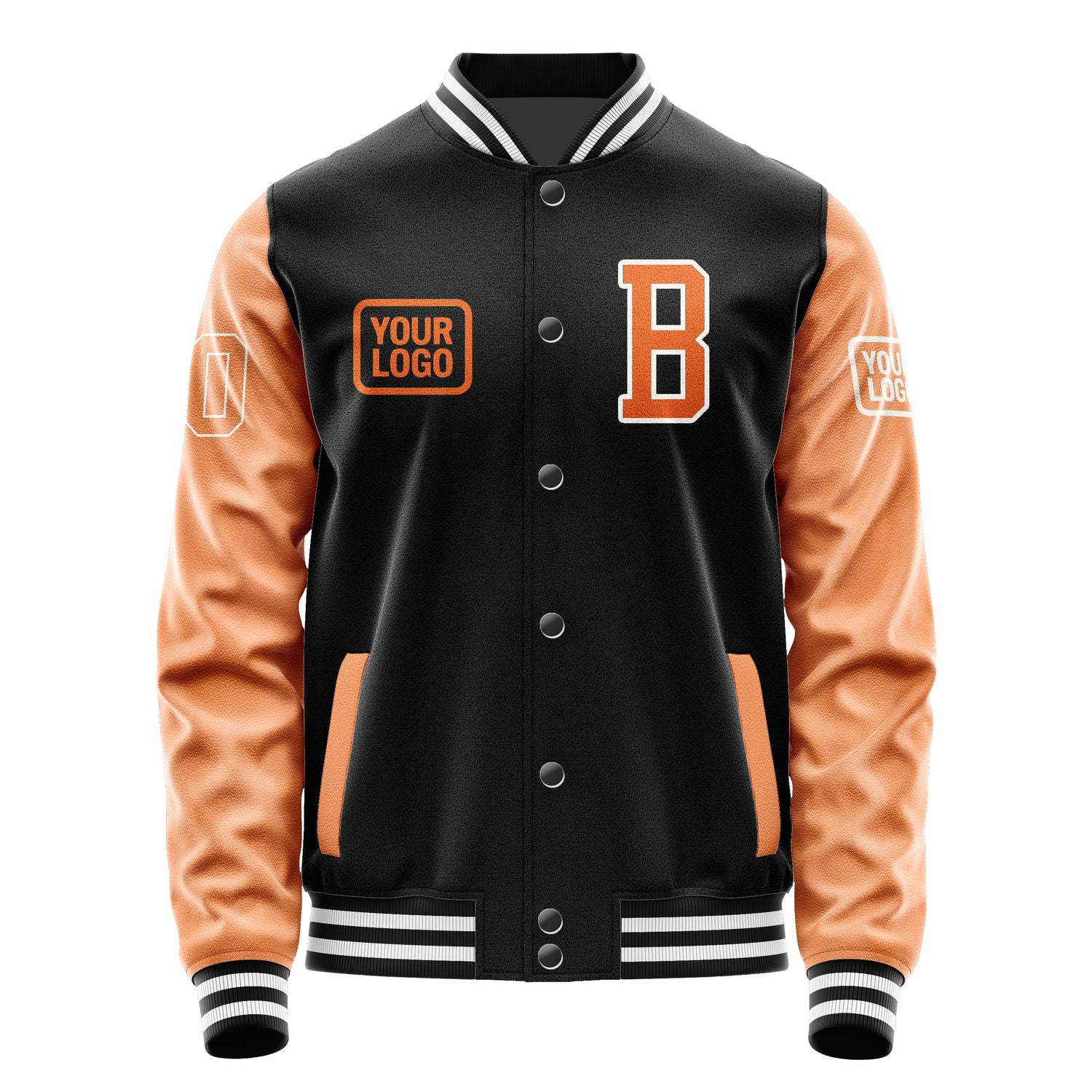 Maßgeschneidertes Schwarz Orange Jacke JA171728171818282818