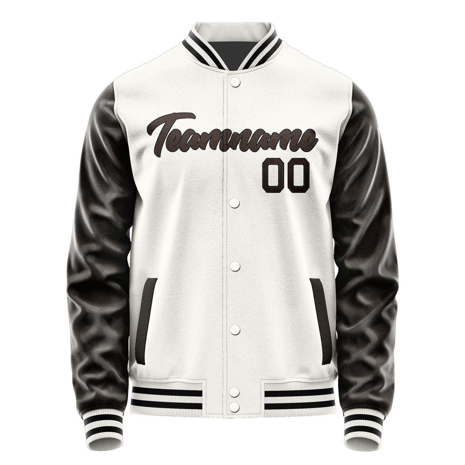 Maßgeschneidertes Weiß Braun Jacke Ja1818011817B21701