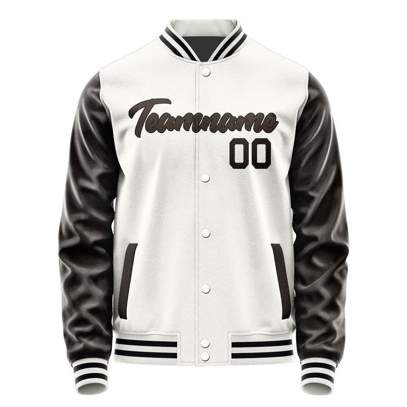 Maßgeschneidertes Weiß Braun Jacke Ja1818011817B21701