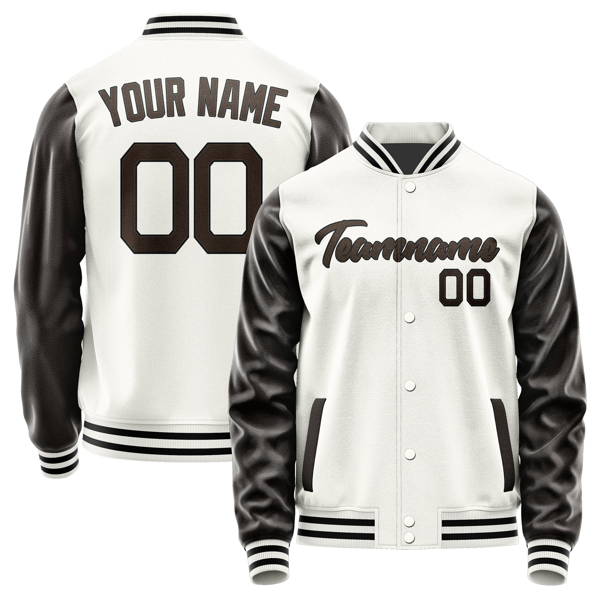 Maßgeschneidertes Weiß Braun Jacke Ja1818011817B21701