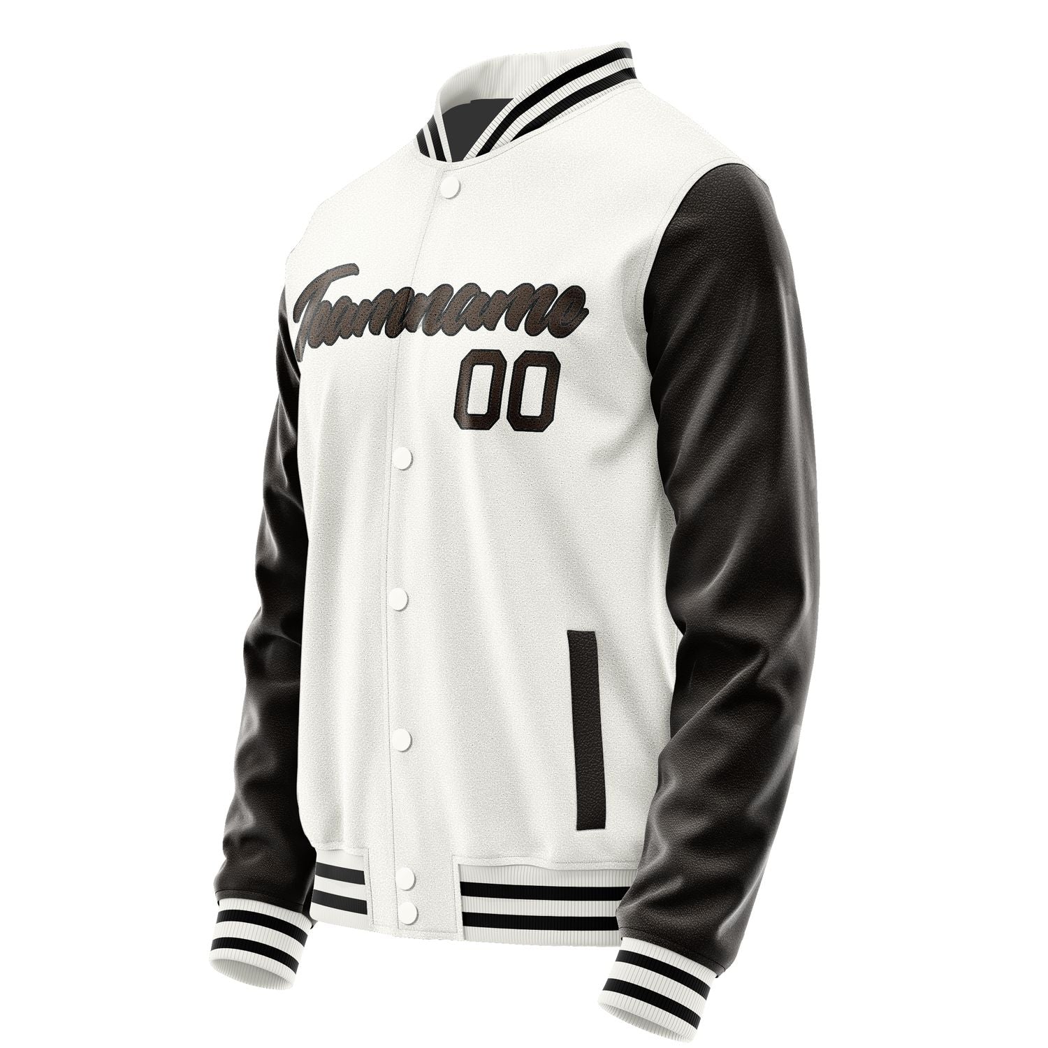 Maßgeschneidertes Weiß Braun Jacke Ja1818011817B21701