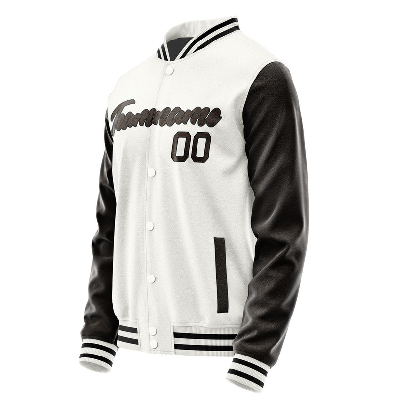 Maßgeschneidertes Weiß Braun Jacke Ja1818011817B21701