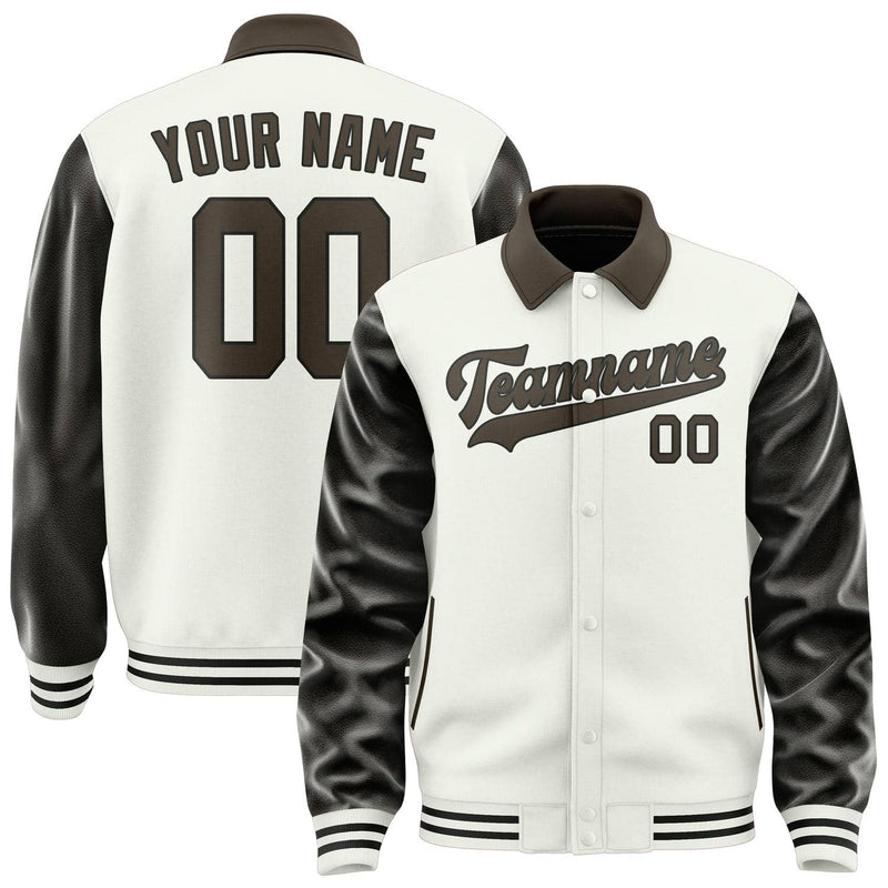 Maßgeschneidertes Weiß Braun Jacke JA181801181717010117
