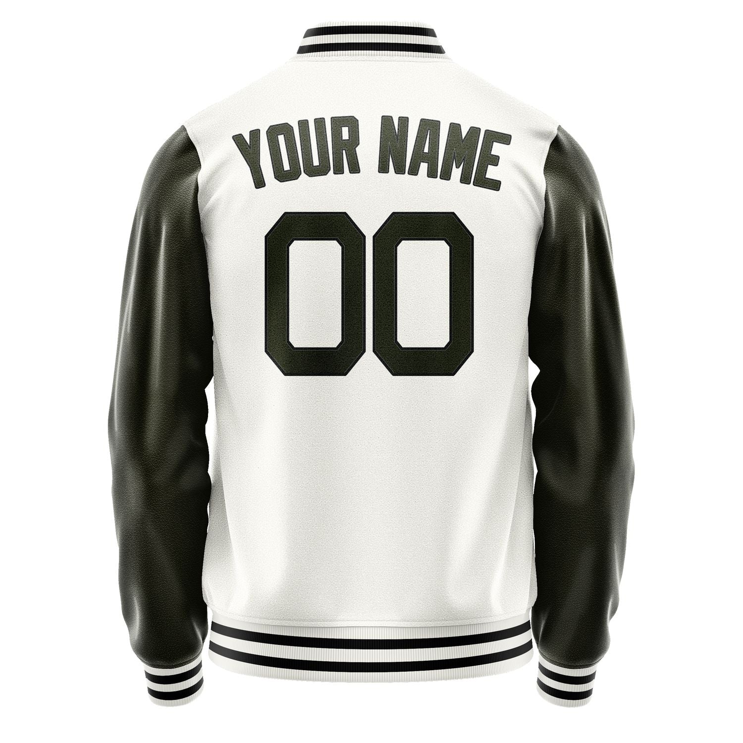 Maßgeschneidertes Weiß Dunkles Oliv Jacke Ja1818021817B21702