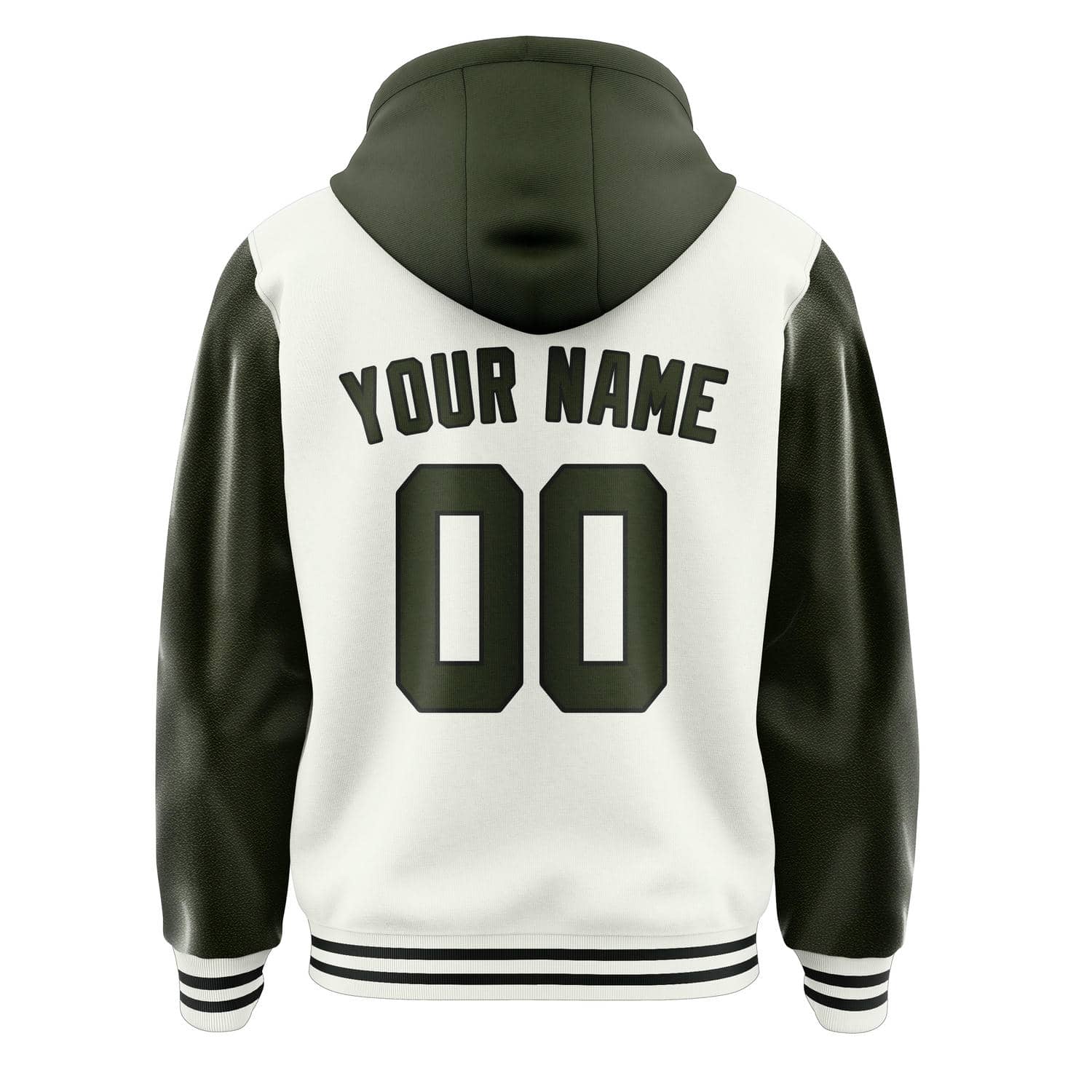 Maßgeschneidertes Weiß Dunkles Oliv Jacke