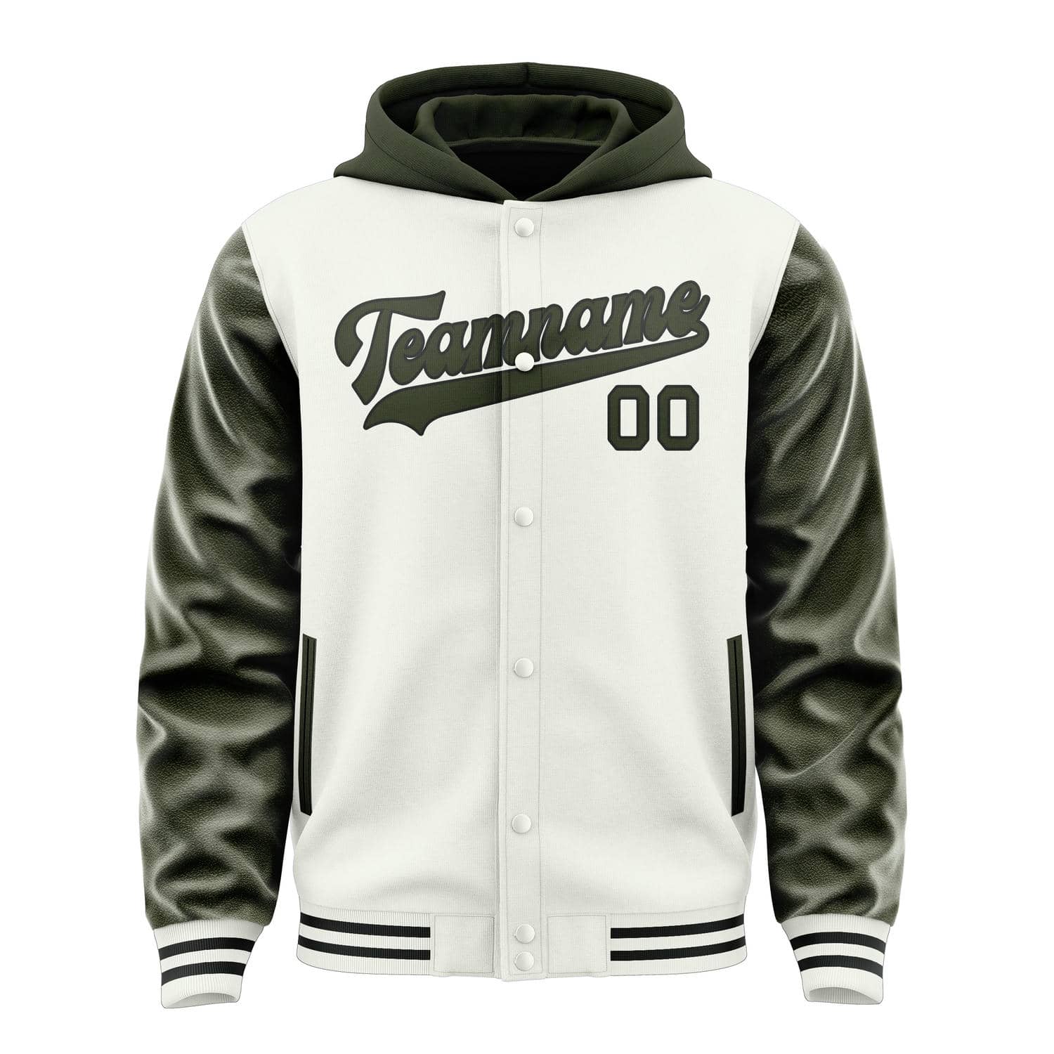 Maßgeschneidertes Weiß Dunkles Oliv Jacke