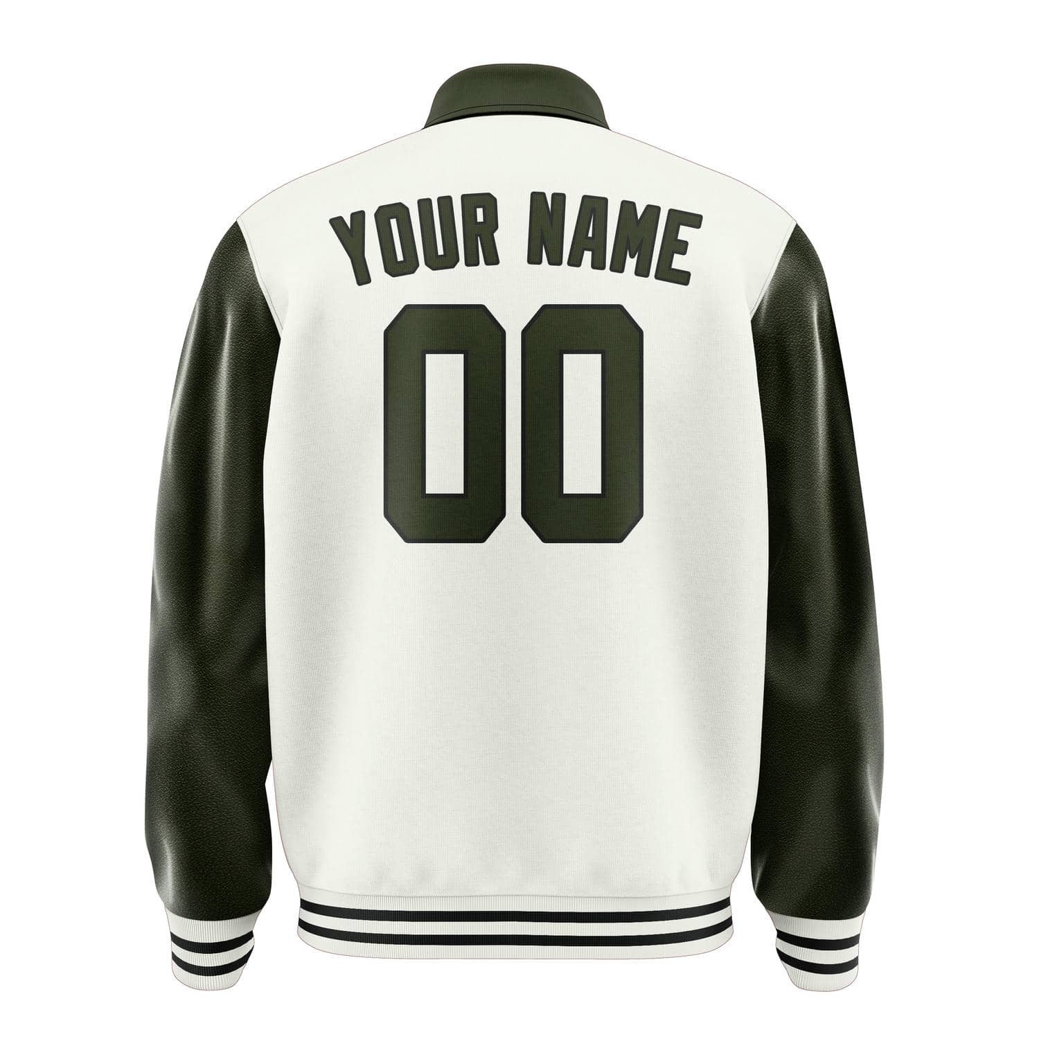 Maßgeschneidertes Weiß Dunkles Oliv Jacke