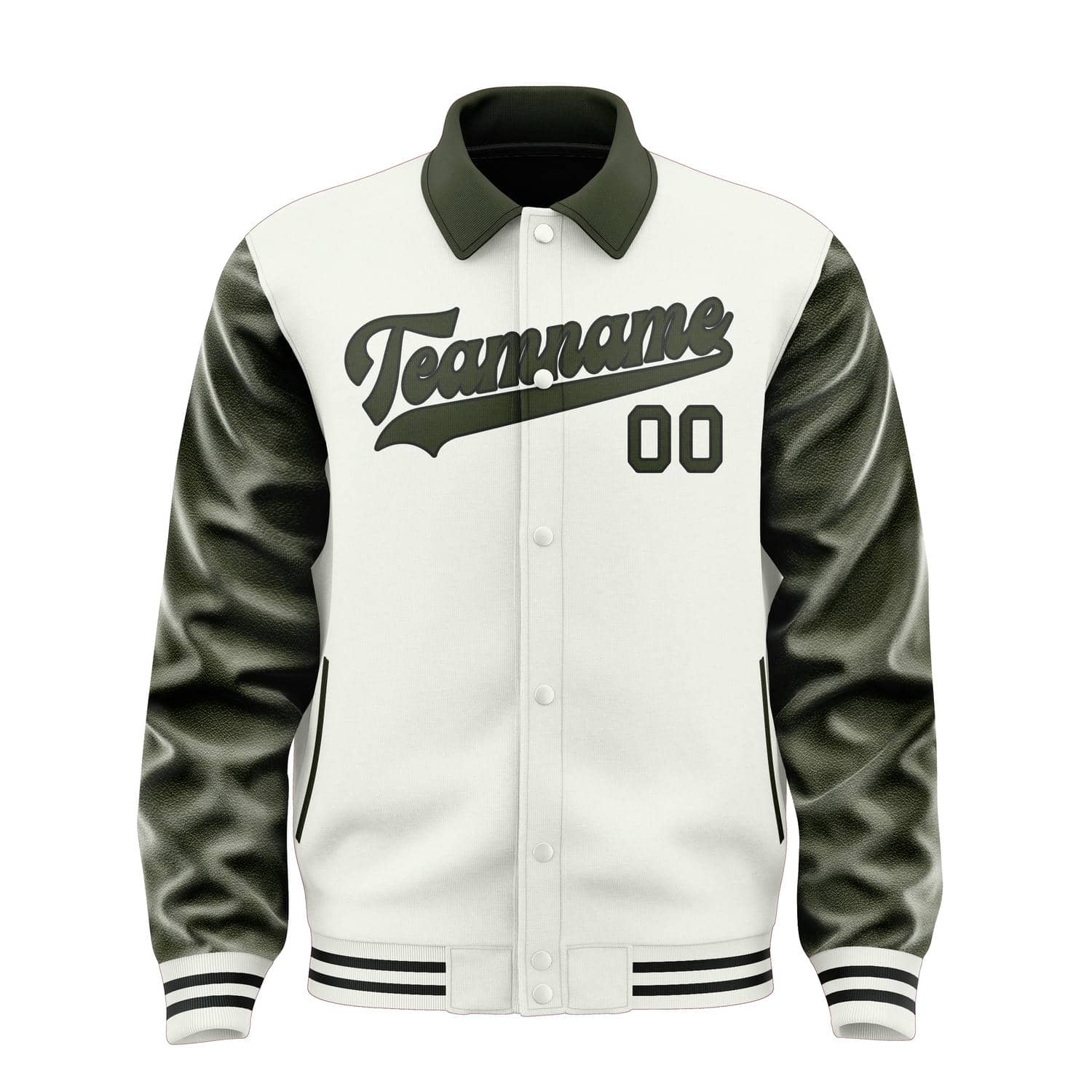 Maßgeschneidertes Weiß Dunkles Oliv Jacke