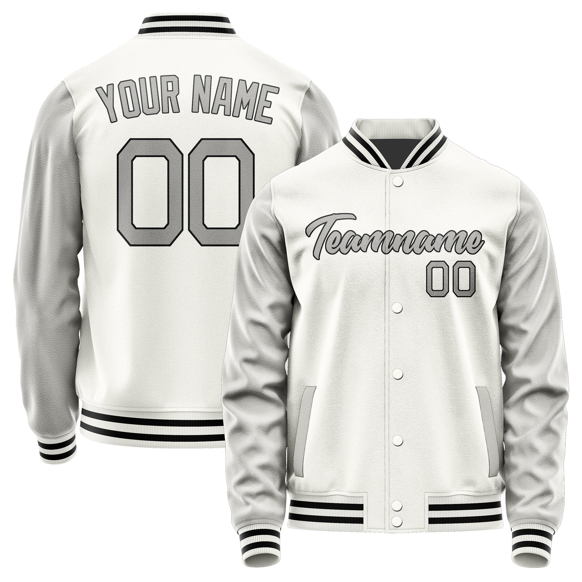 Maßgeschneidertes Weiß Grau Jacke Ja1818041817B21704