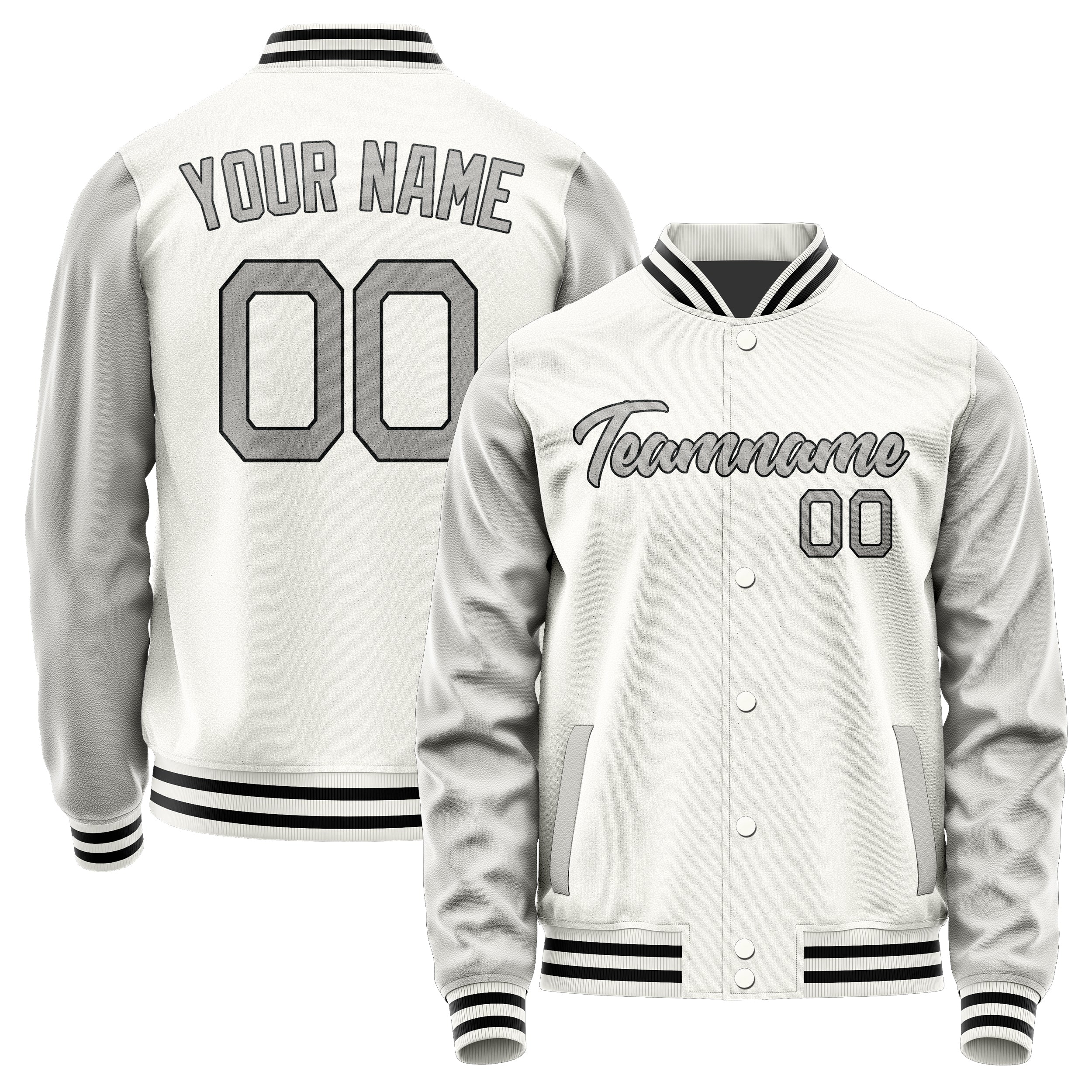 Maßgeschneidertes Weiß Grau Jacke Ja1818041817B21704