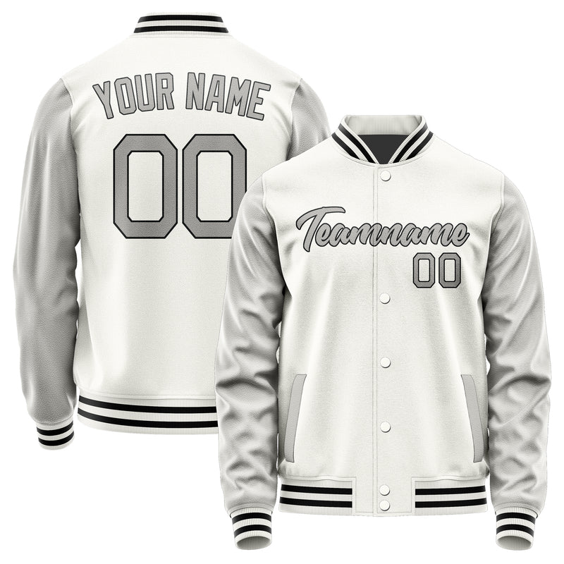 Maßgeschneidertes Weiß Grau Jacke Ja1818041817B21704