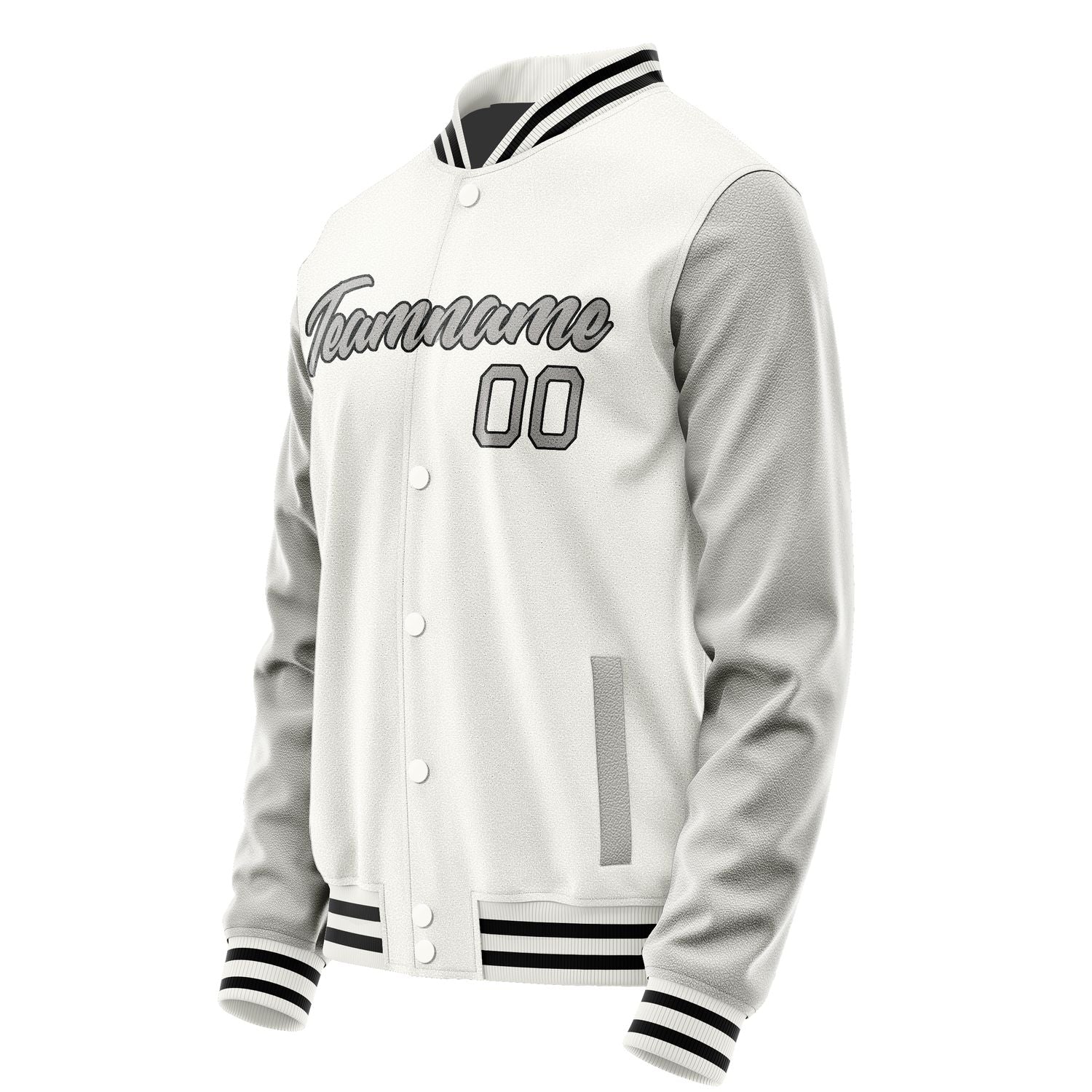 Maßgeschneidertes Weiß Grau Jacke Ja1818041817B21704