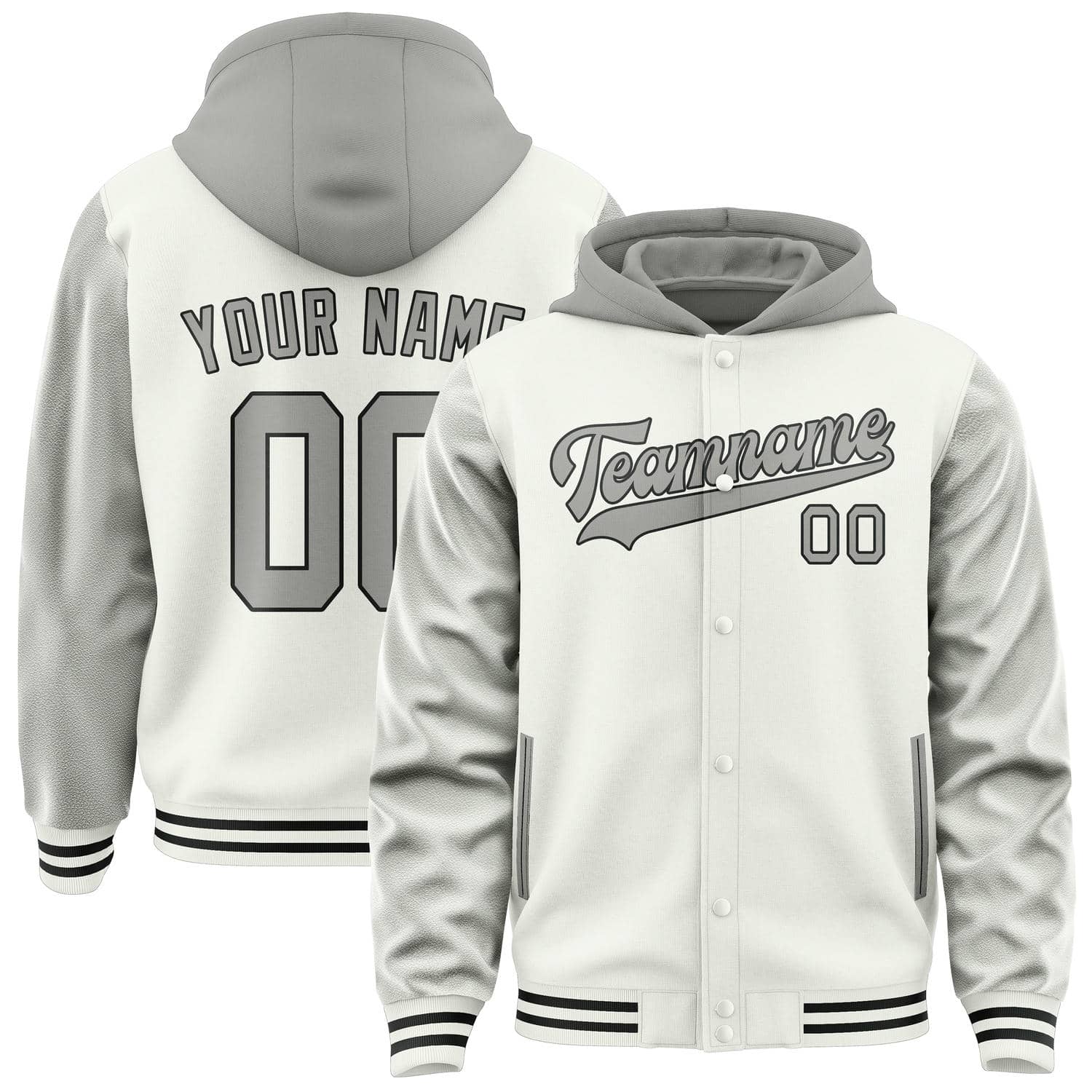 Maßgeschneidertes Weiß Grau Jacke JA181804181717040417