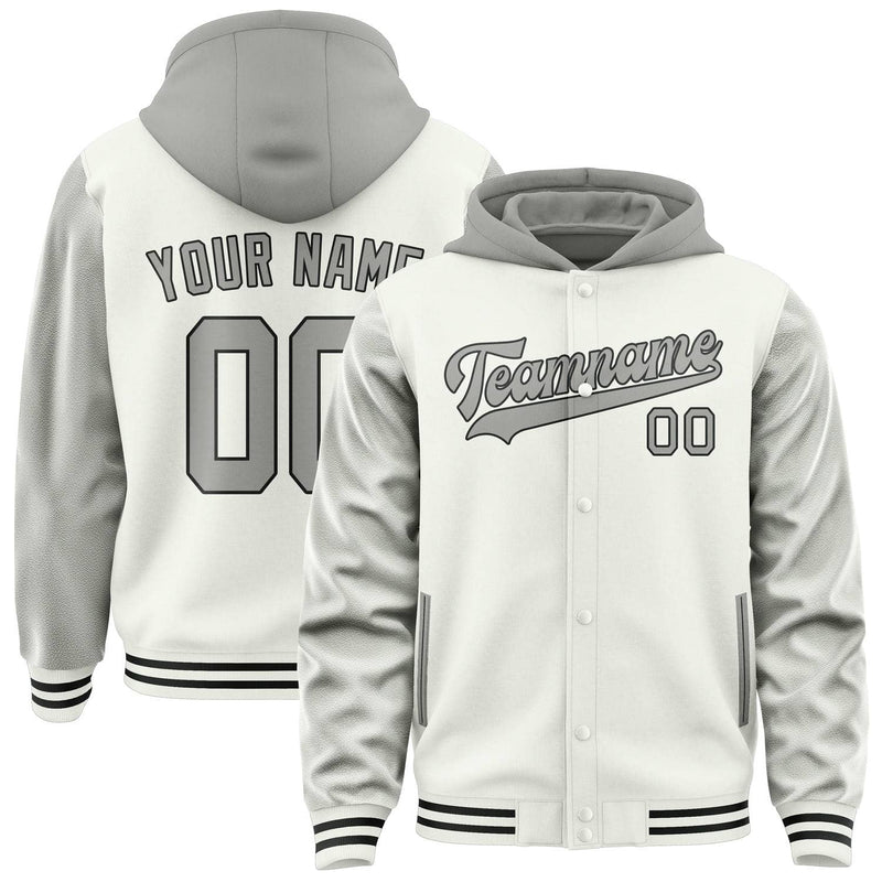 Maßgeschneidertes Weiß Grau Jacke JA181804181717040417