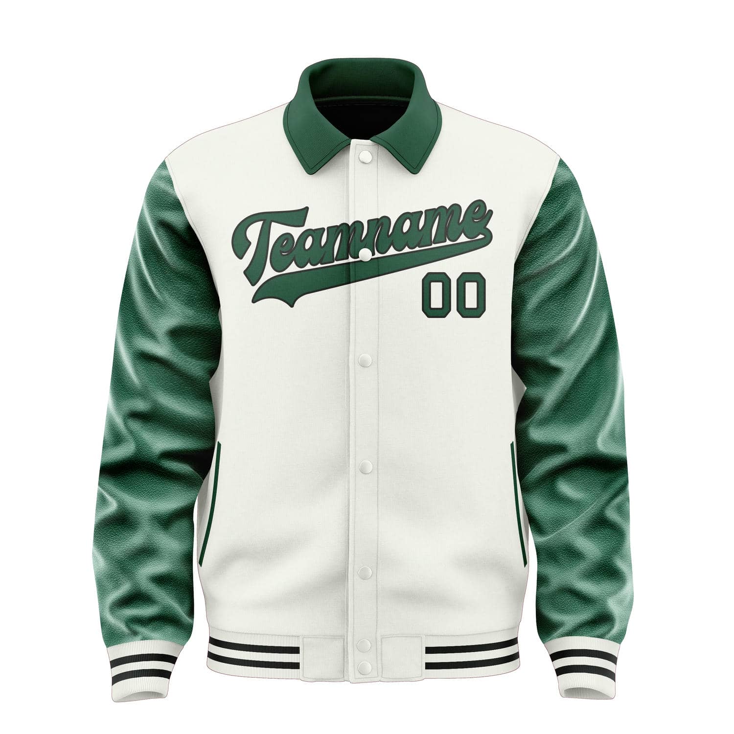 Maßgeschneidertes Weiß Moosgrün Jacke