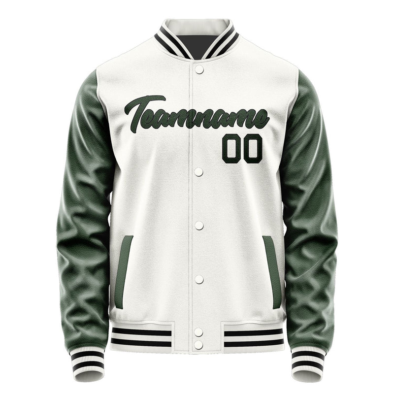 Maßgeschneidertes Weiß Tannengrün Jacke Ja1818061817B21706