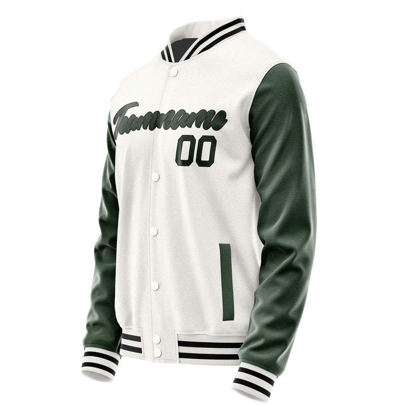Maßgeschneidertes Weiß Tannengrün Jacke Ja1818061817B21706