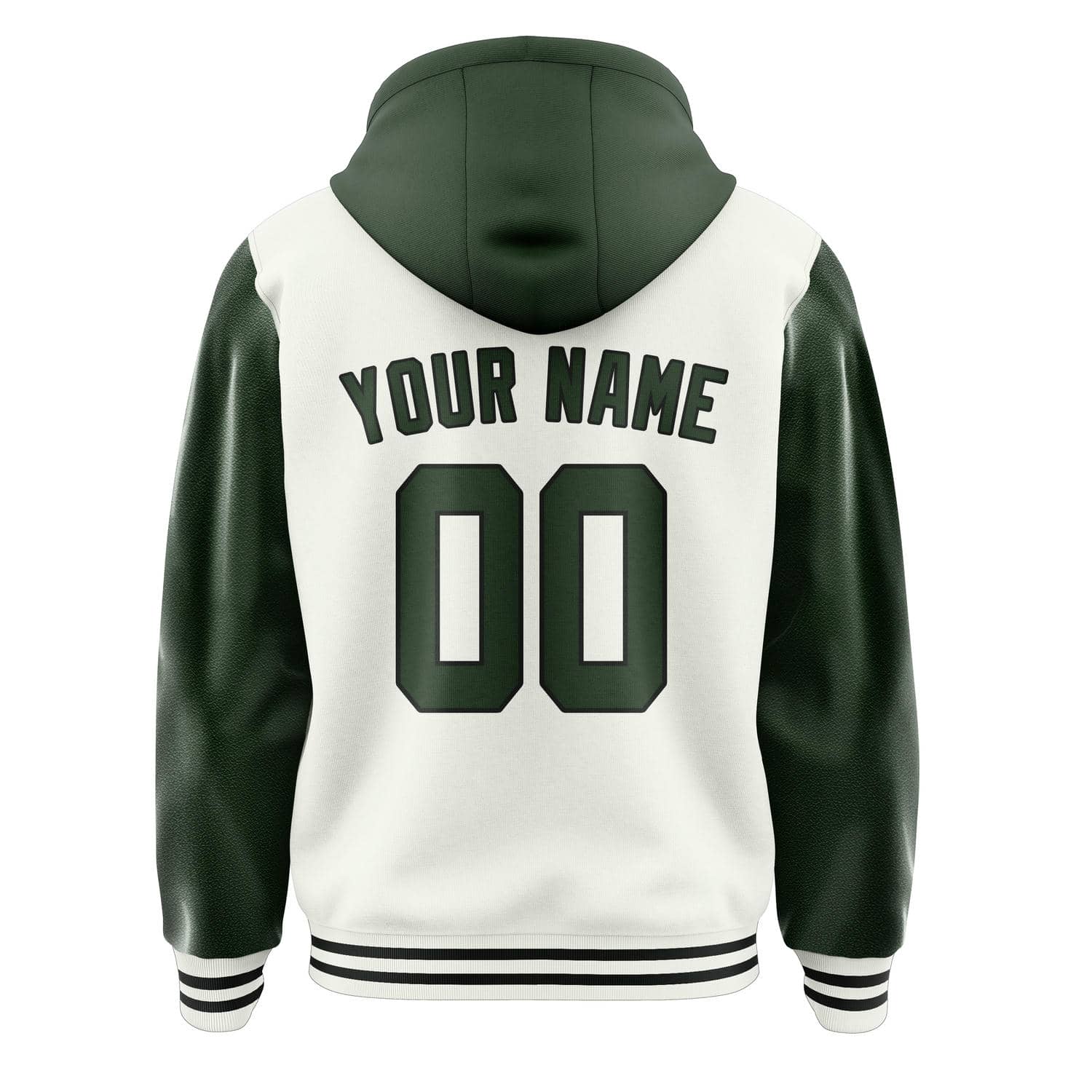 Maßgeschneidertes Weiß Tannengrün Jacke