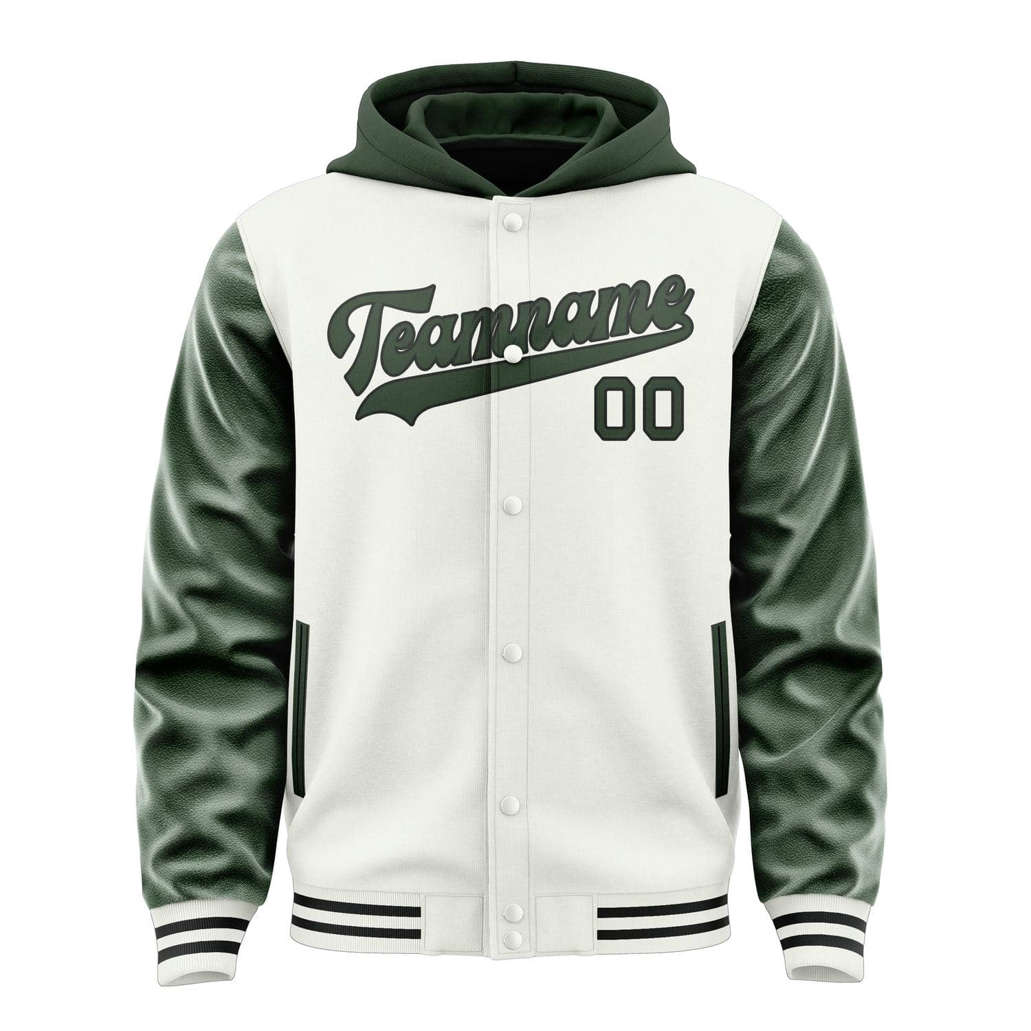 Maßgeschneidertes Weiß Tannengrün Jacke